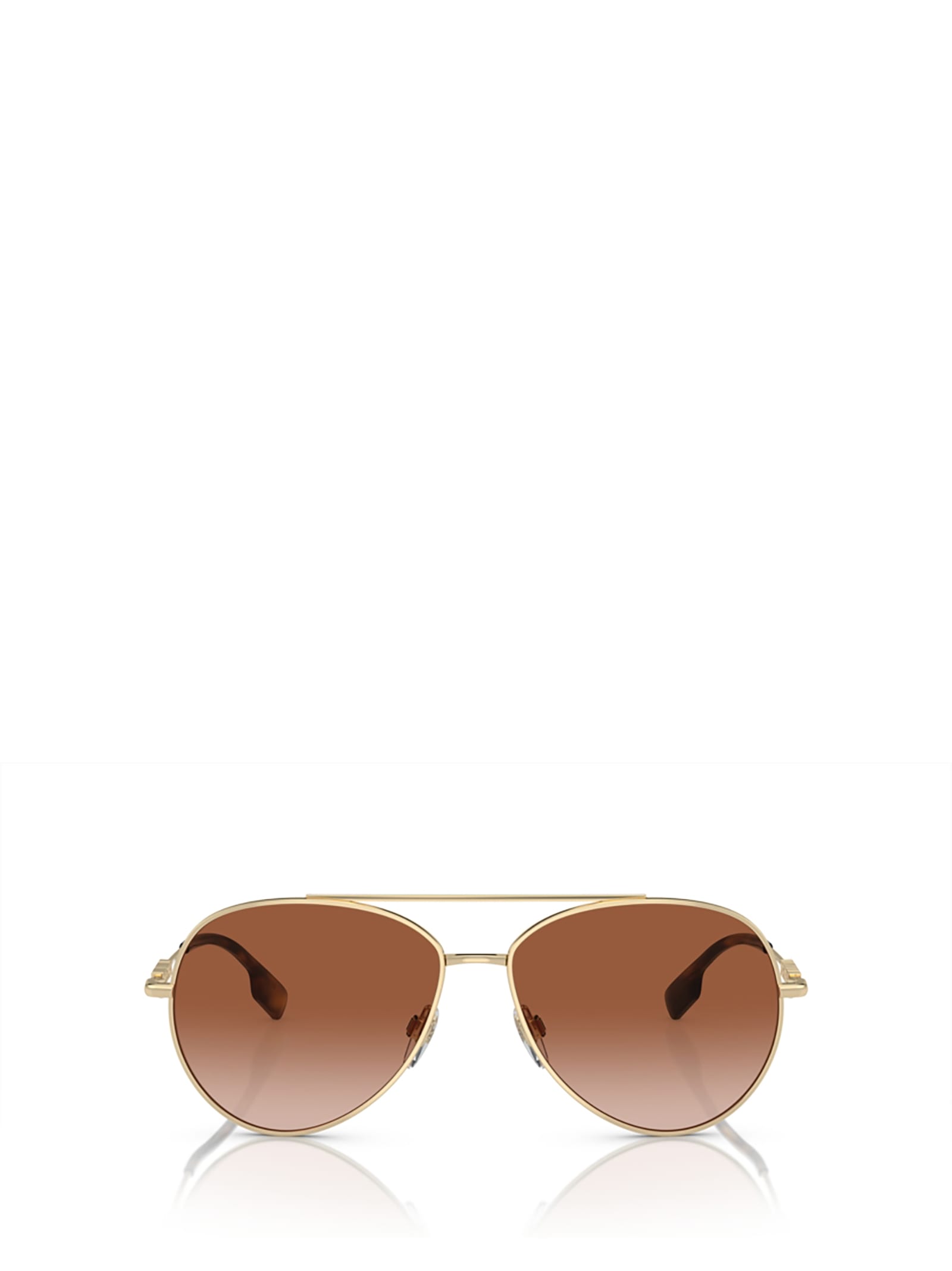 Shop Burberry Eyewear Be3147 Light Gold Sunglasses