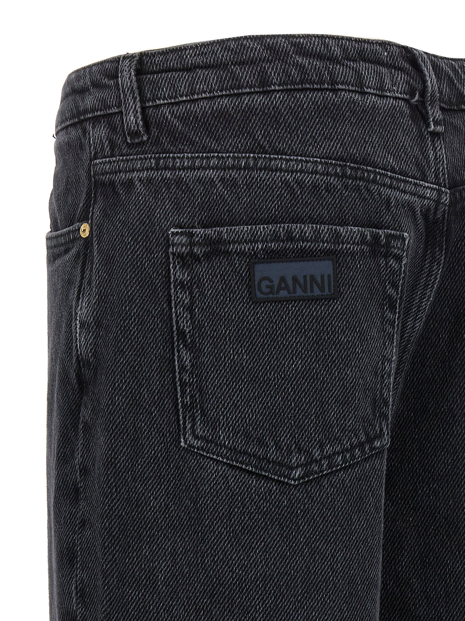 Shop Ganni Izey Jeans In Black