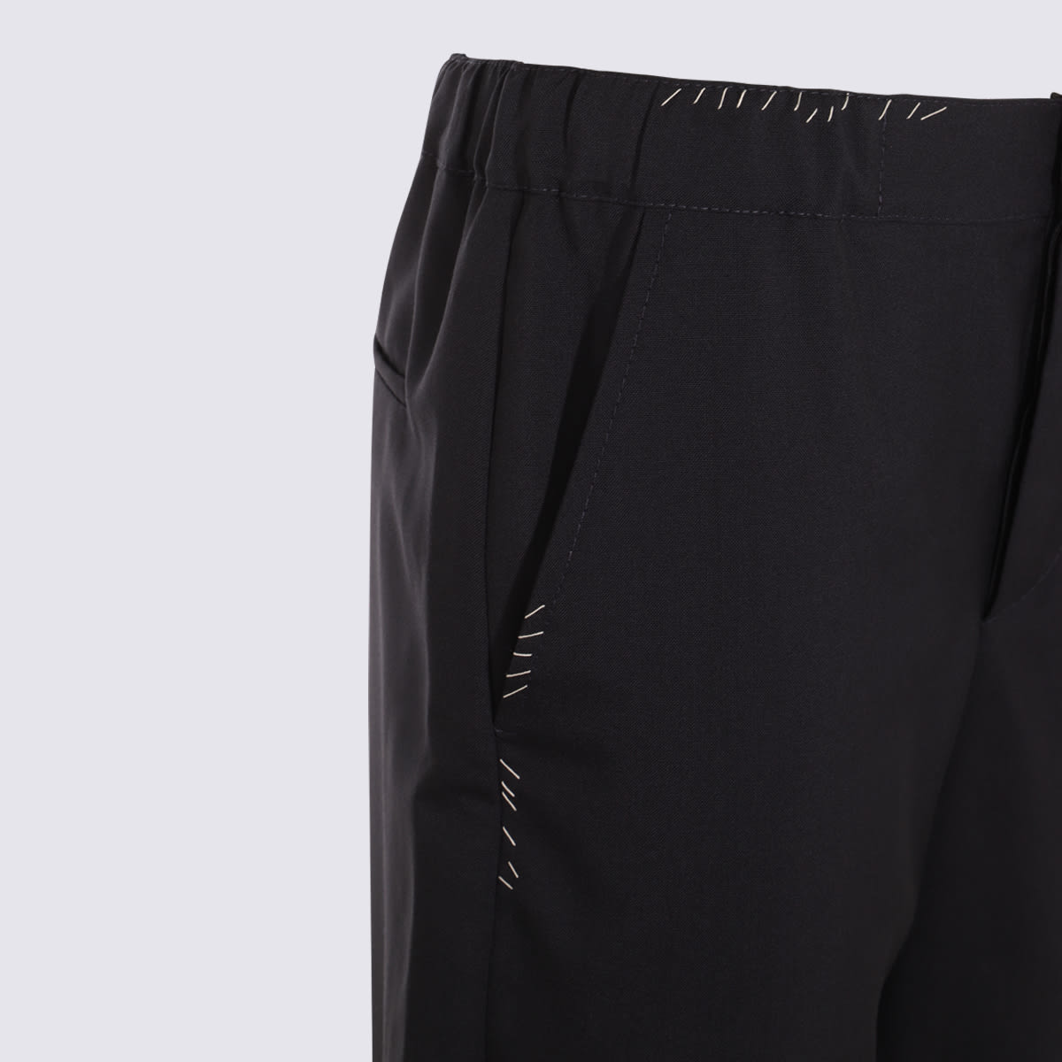 Marni Black Cotton Pants In Black