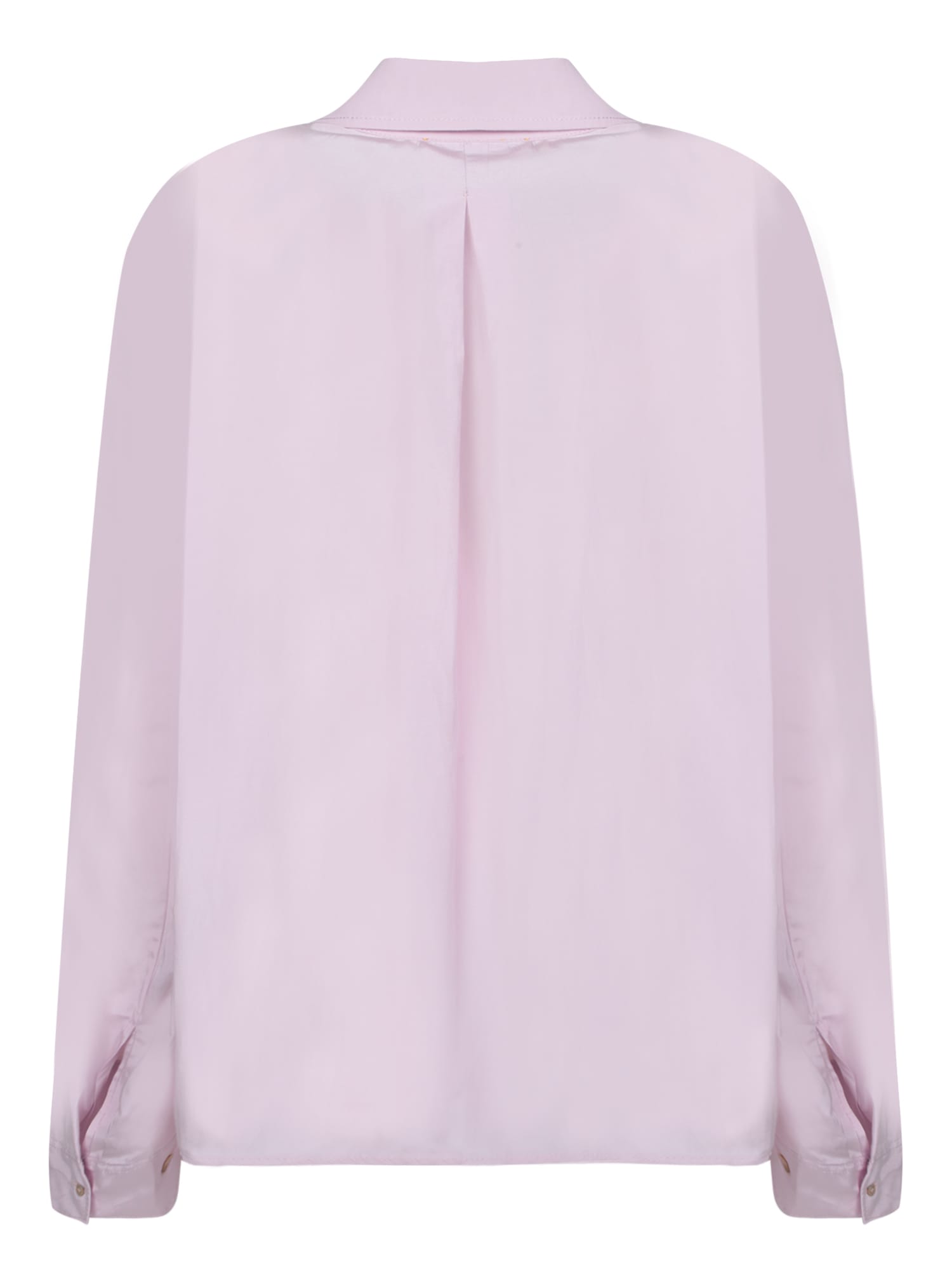 Forte Forte Pink Taffeta Polo Shirt In Oyster