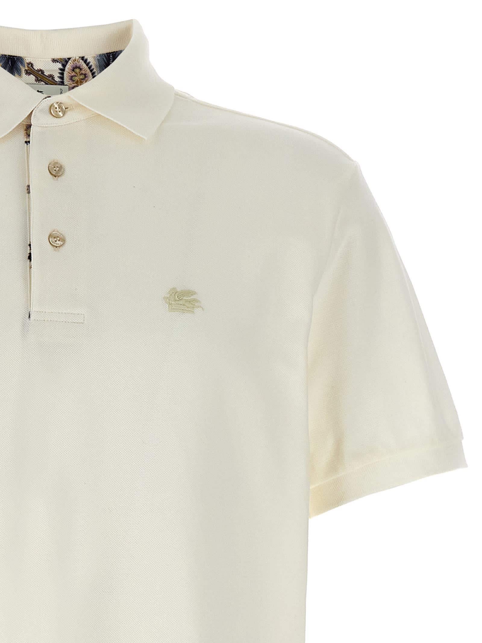 Shop Etro Pegaso Polo Shirt In White