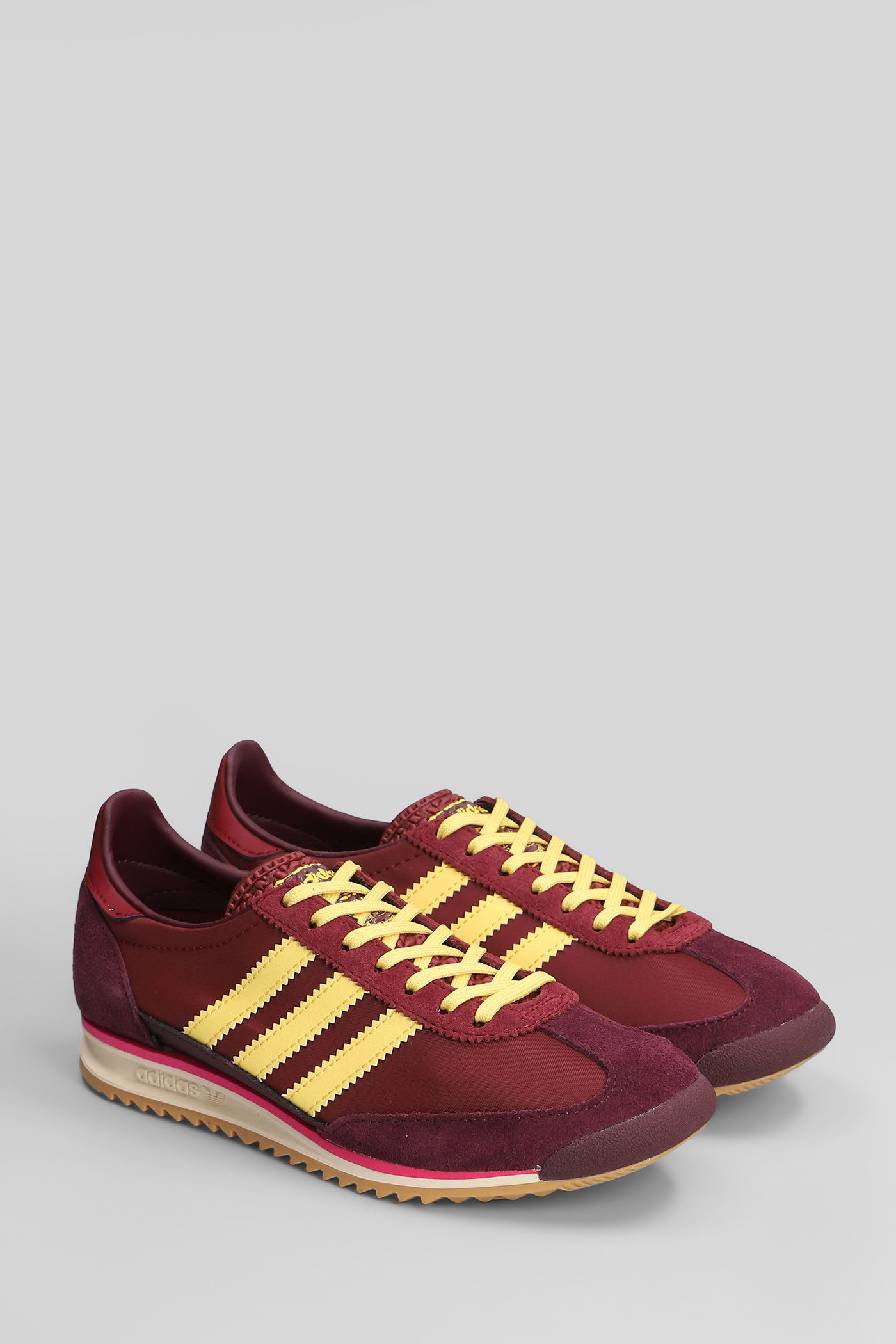 Adidas Originals Sl 72 Og Sneakers In Bordeaux Suede And Fabric In Red