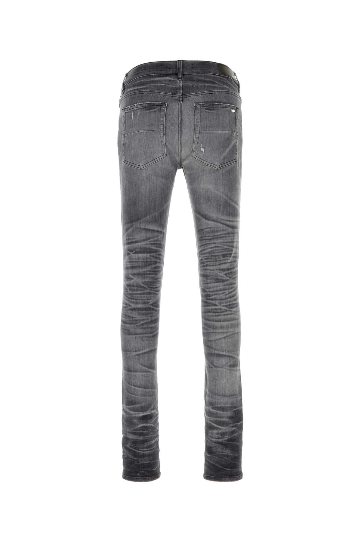 Amiri Stretch Denim Jeans Distressed Detailing In Gray