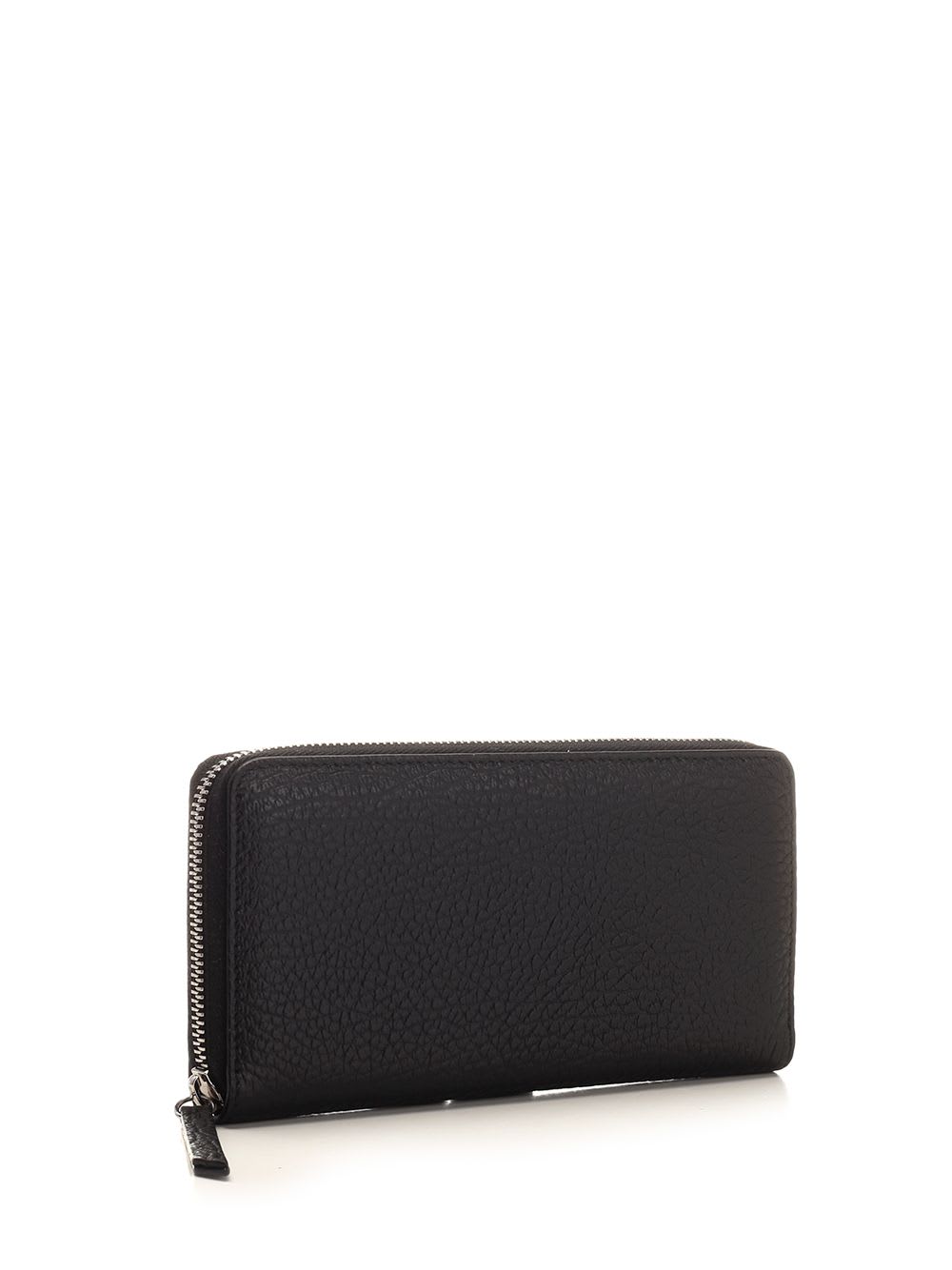 Shop Maison Margiela Four Stitches Zip Around Wallet In Black