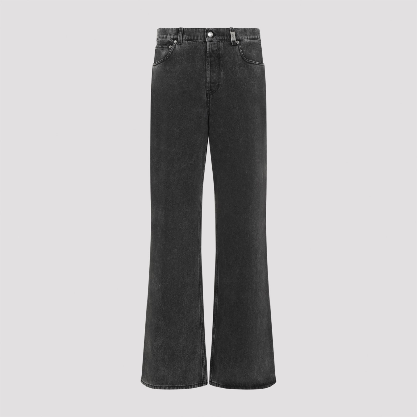 Alexander Mcqueen Low-rise Baggy Jeans In Black Washed