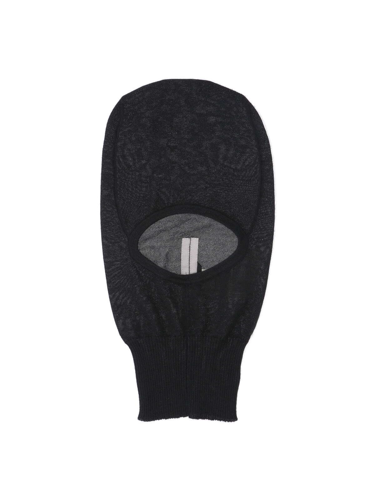 Rick Owens Cut-out Front Cashmere Balaclava With Raw Edges In Black