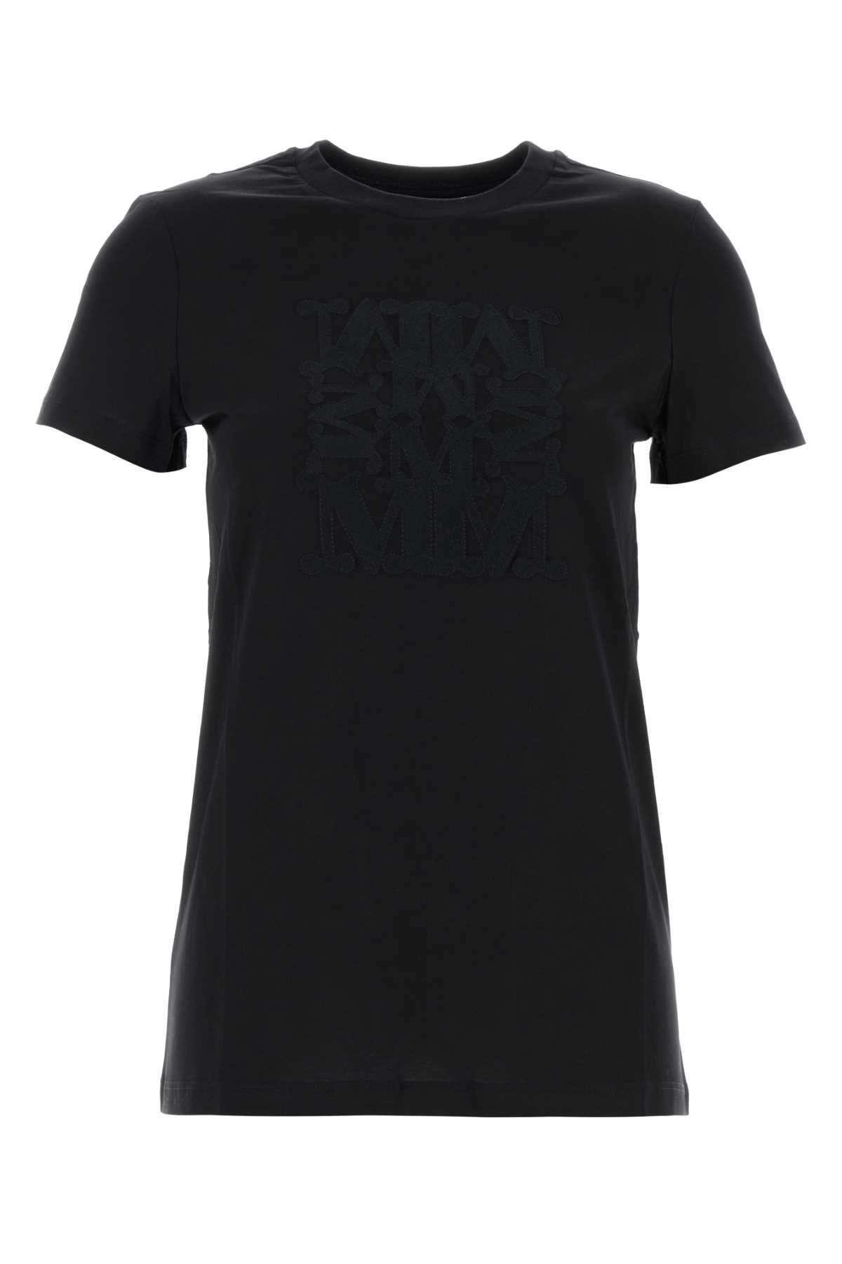 Max Mara Graphic Print Crew Neck T-shirt In Black