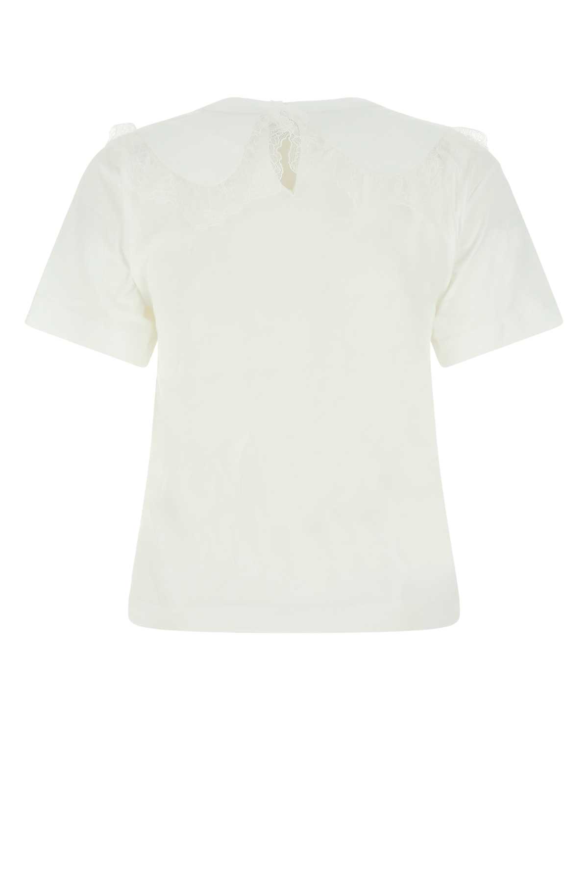 See By Chloé White Cotton T-shirt In 101