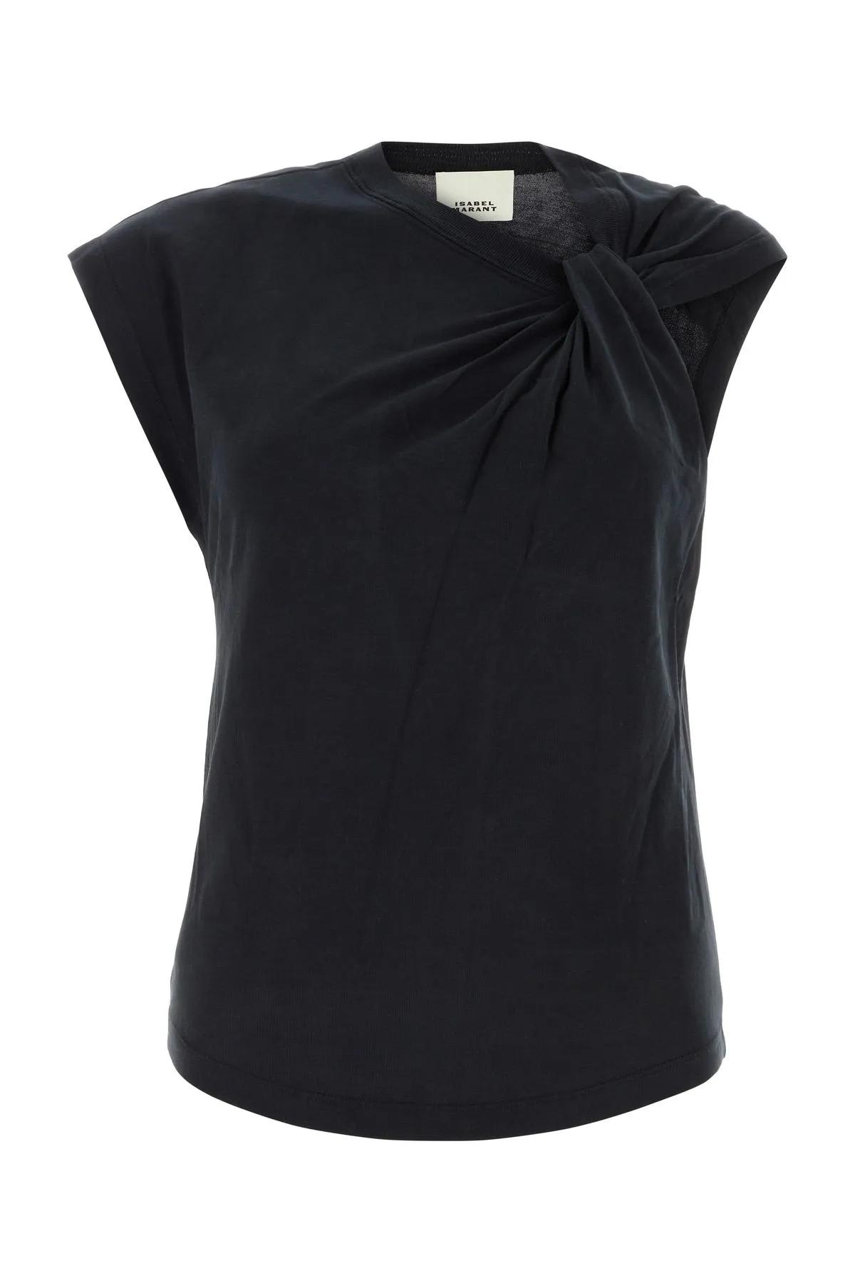 Shop Isabel Marant Black Cotton Nayda T-shirt