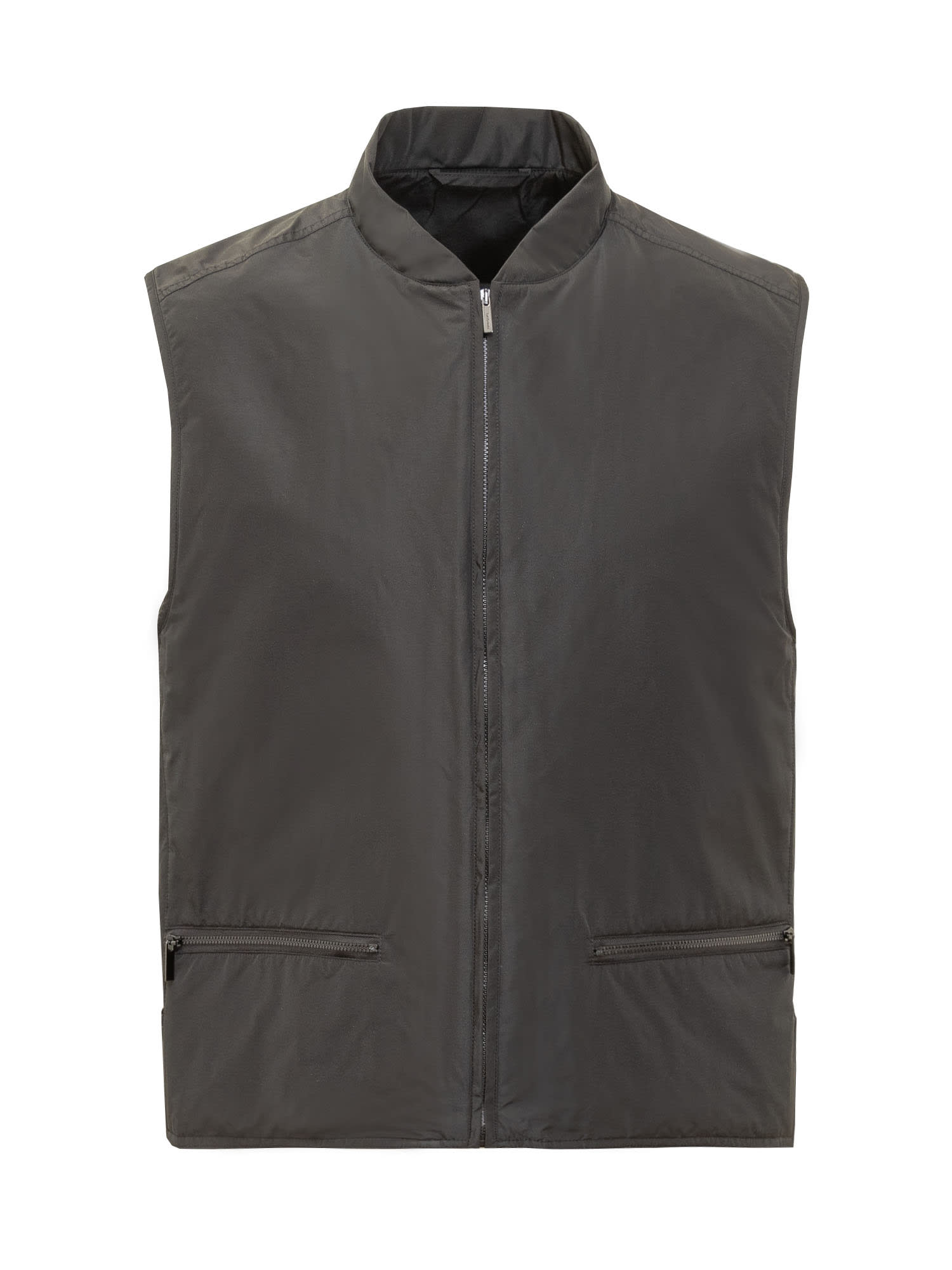 Shop Ferragamo Vest With Logo In Nero