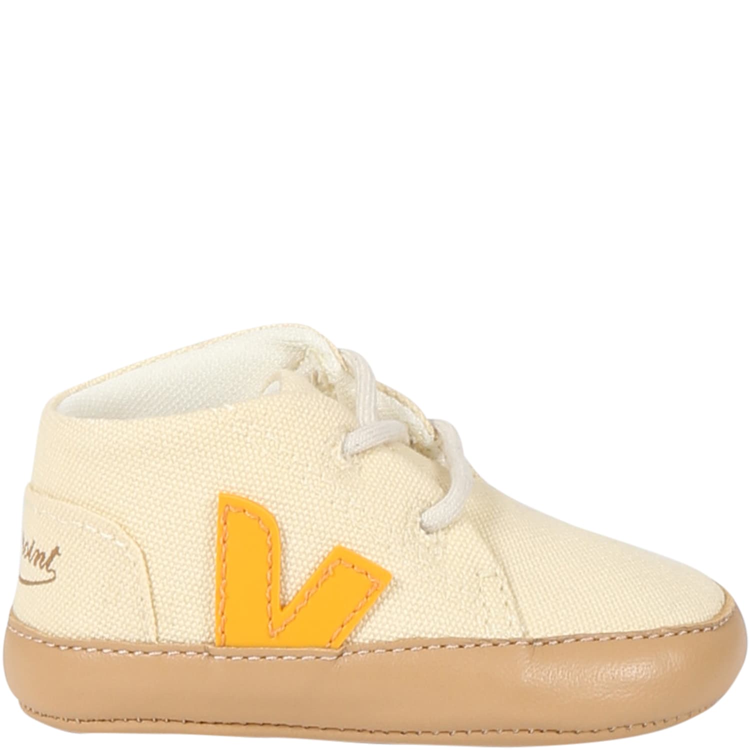 Veja Ivory Sneakers For Baby Kids With Logo