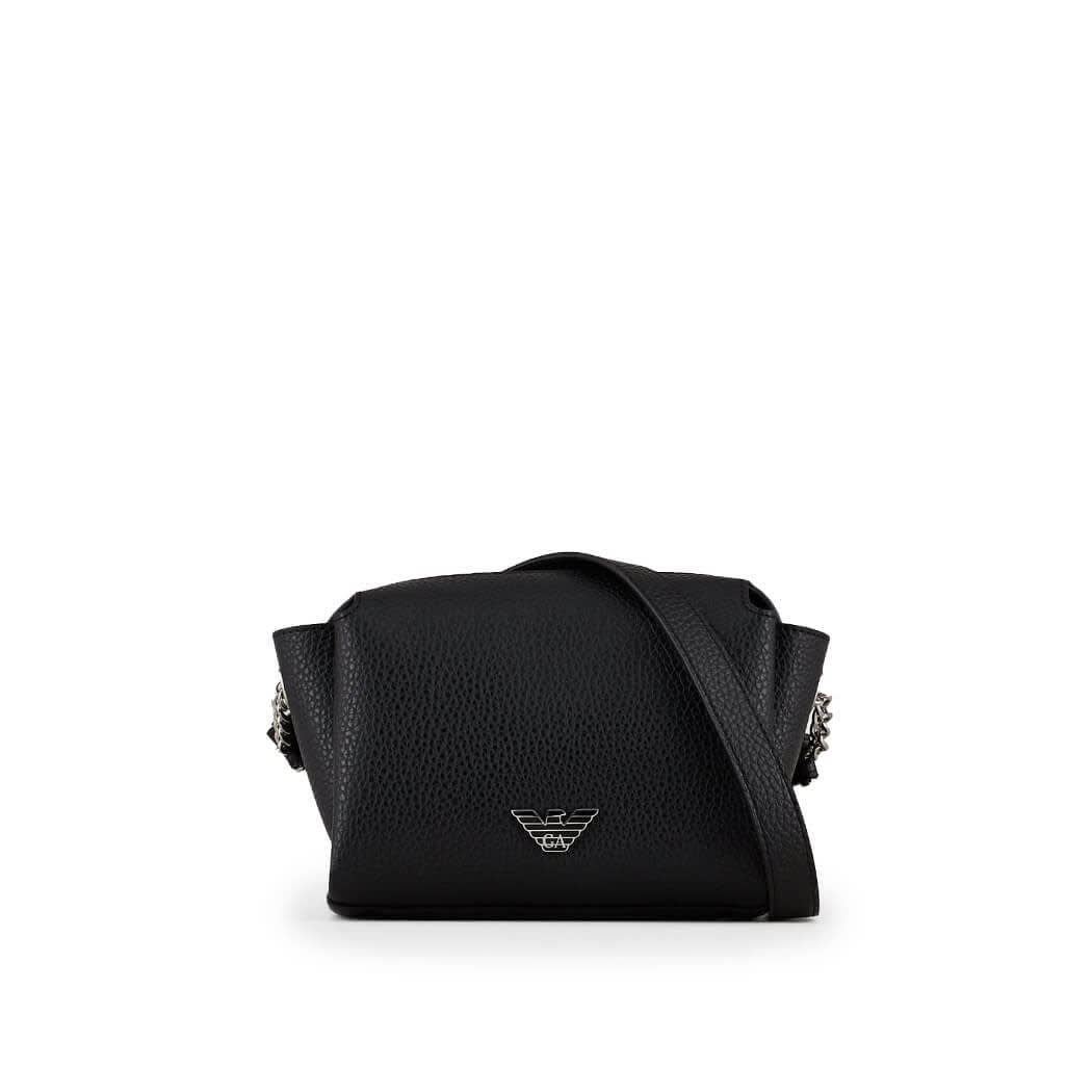 Emporio Armani Black Mini Crossbody Bag With Logo