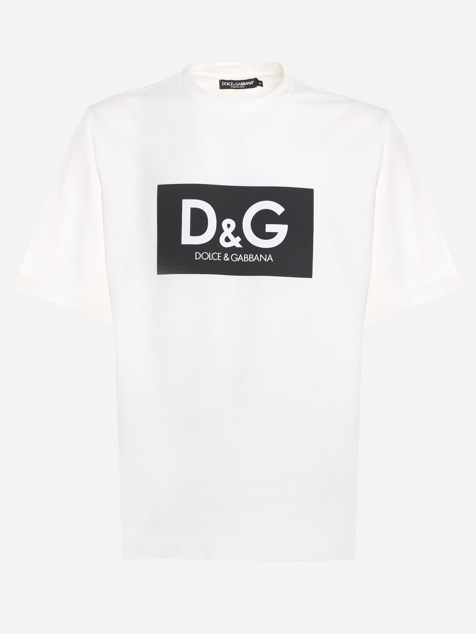 Dolce & Gabbana Oversized Cotton T-shirt With Contrasting Logo Print
