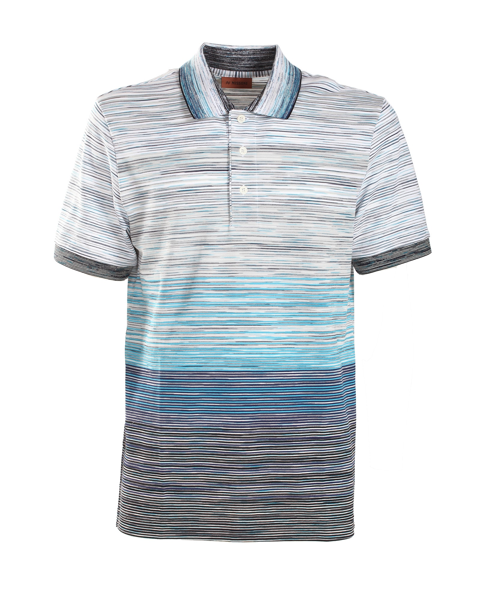 Missoni Gradient-effect Striped Cotton T-shirt In Celeste
