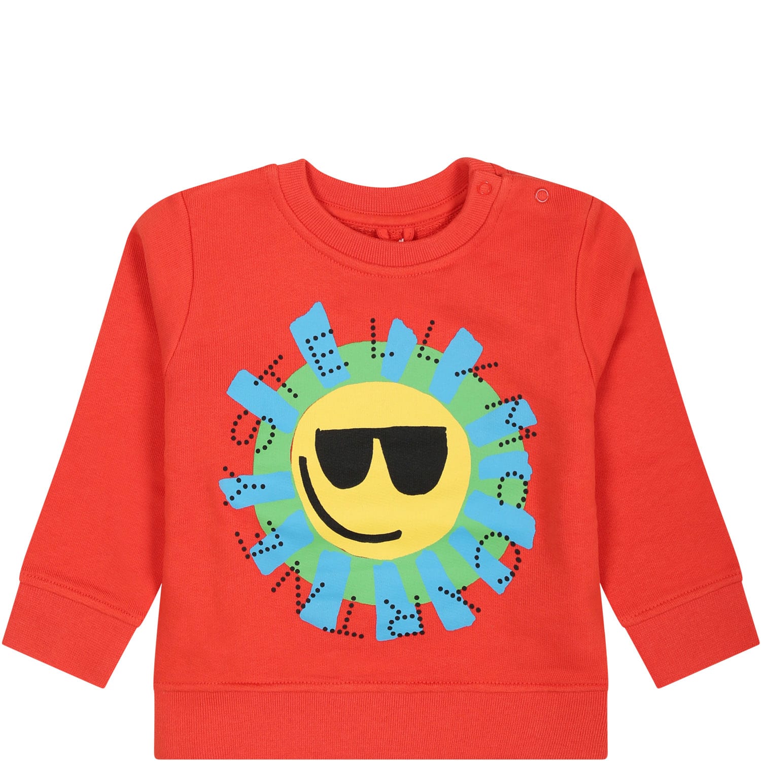 Shop Stella Mccartney Red Sweatshirt For Baby Boy With Sun