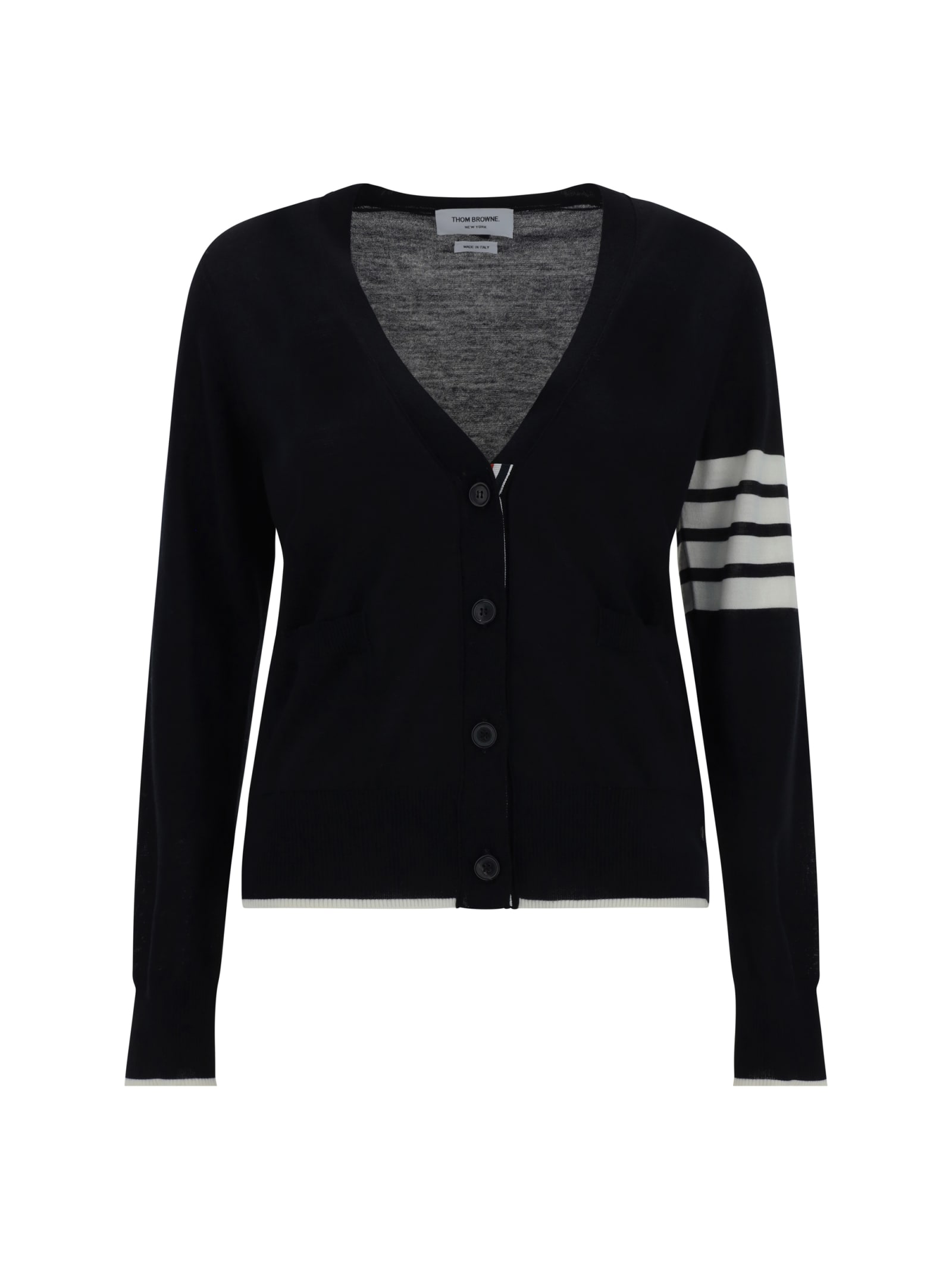 Shop Thom Browne Cardigan In Black