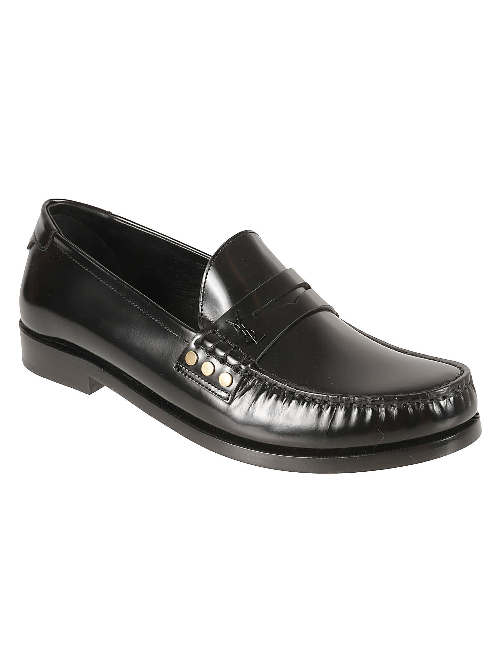 Shop Saint Laurent Le 15 Loafers In Black