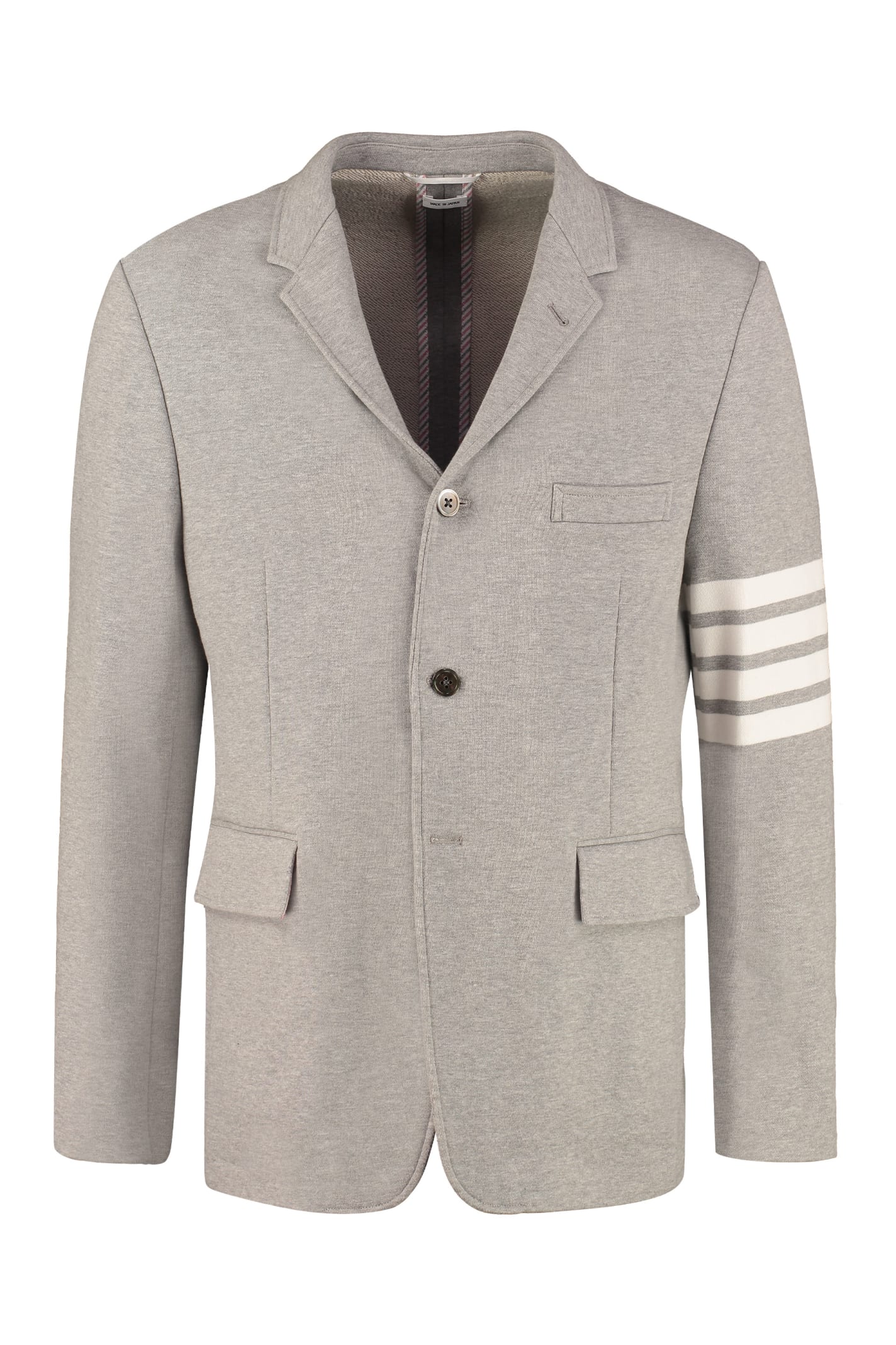 Thom Browne Cotton Piqué Blazer In Grey