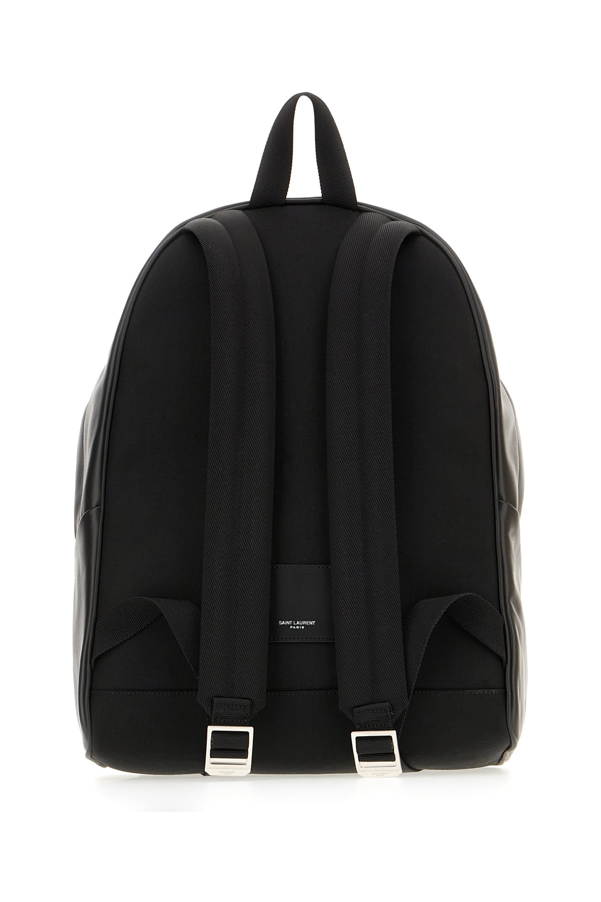 Saint Laurent Black Leather Backpack In Black