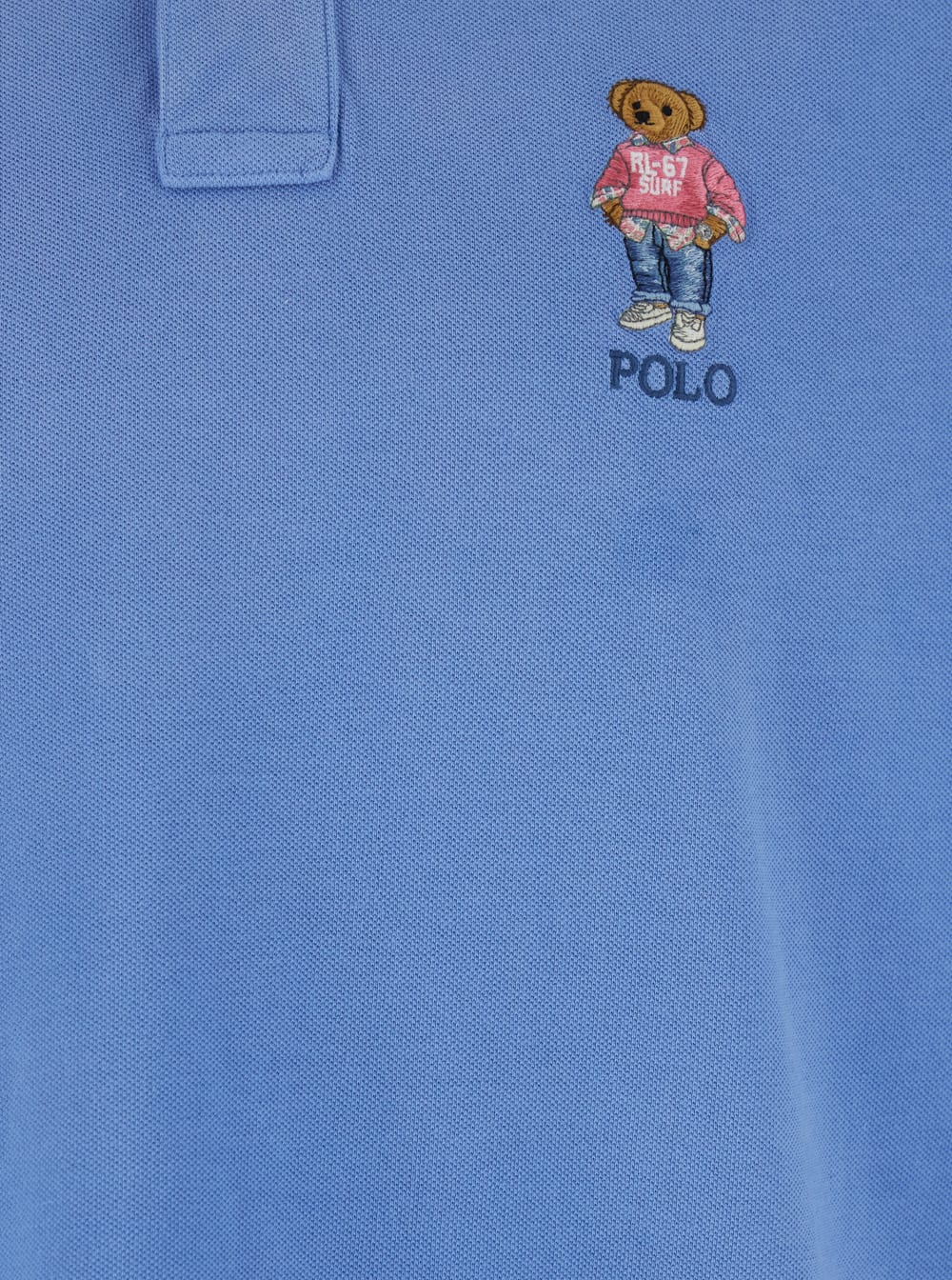 Ralph Lauren Blue Polo Shirt With Classic Collar And Polo Bear Embroidery On The Front In Cotton Man In Sp25 Camp Bl Srf Clb Jeep Bear
