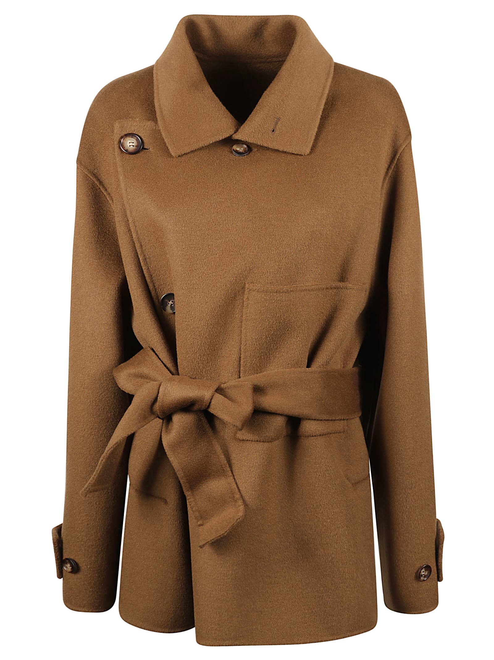 Philosophy Di Lorenzo Serafini Double-breasted Wool Coat In Brown