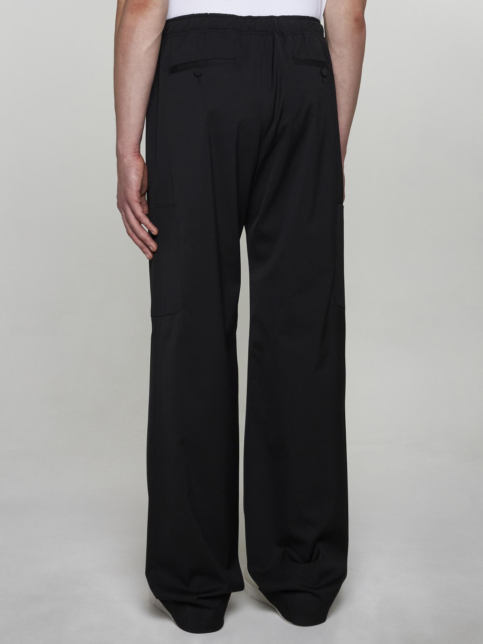 Shop Palm Angels Wool-blend Loose-fit Trousers In Black