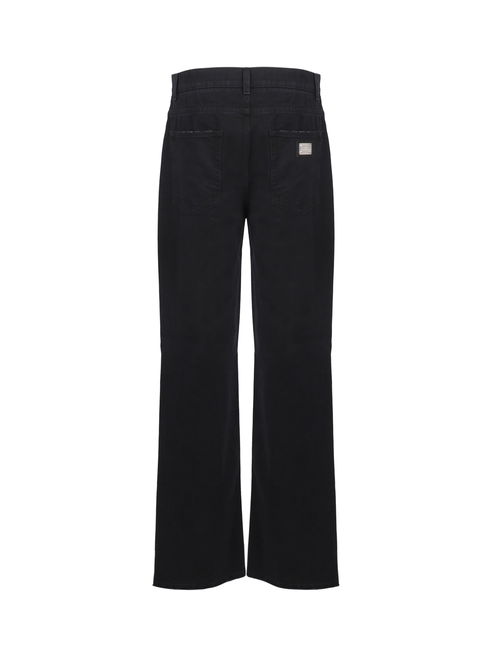 Dolce & Gabbana Flared Jeans With Ripped Details In Blue
