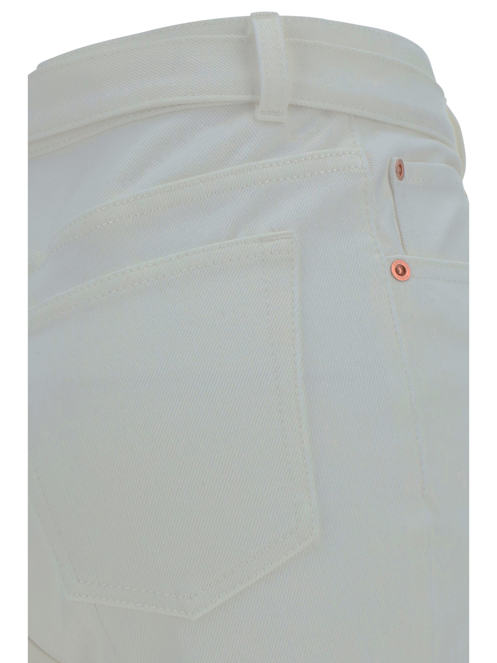 Shop Sacai Denim Pants In Bianco