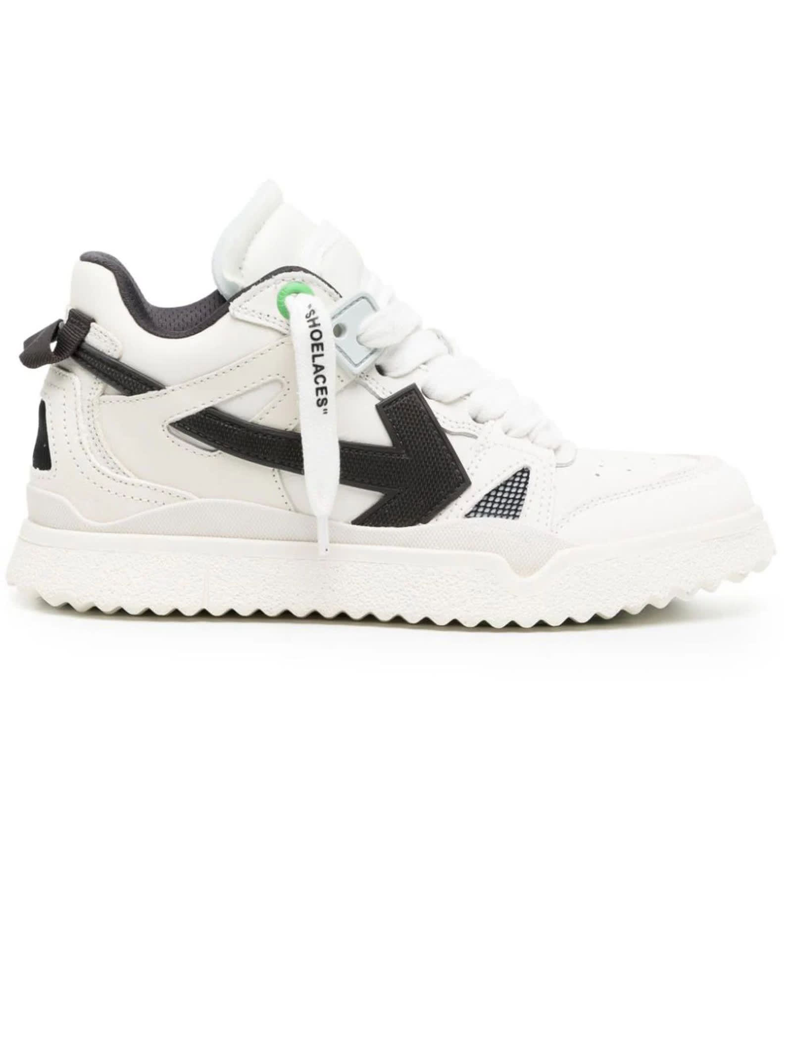 OFF-WHITE SPONGE WHITE LEATHER SNEAKERS