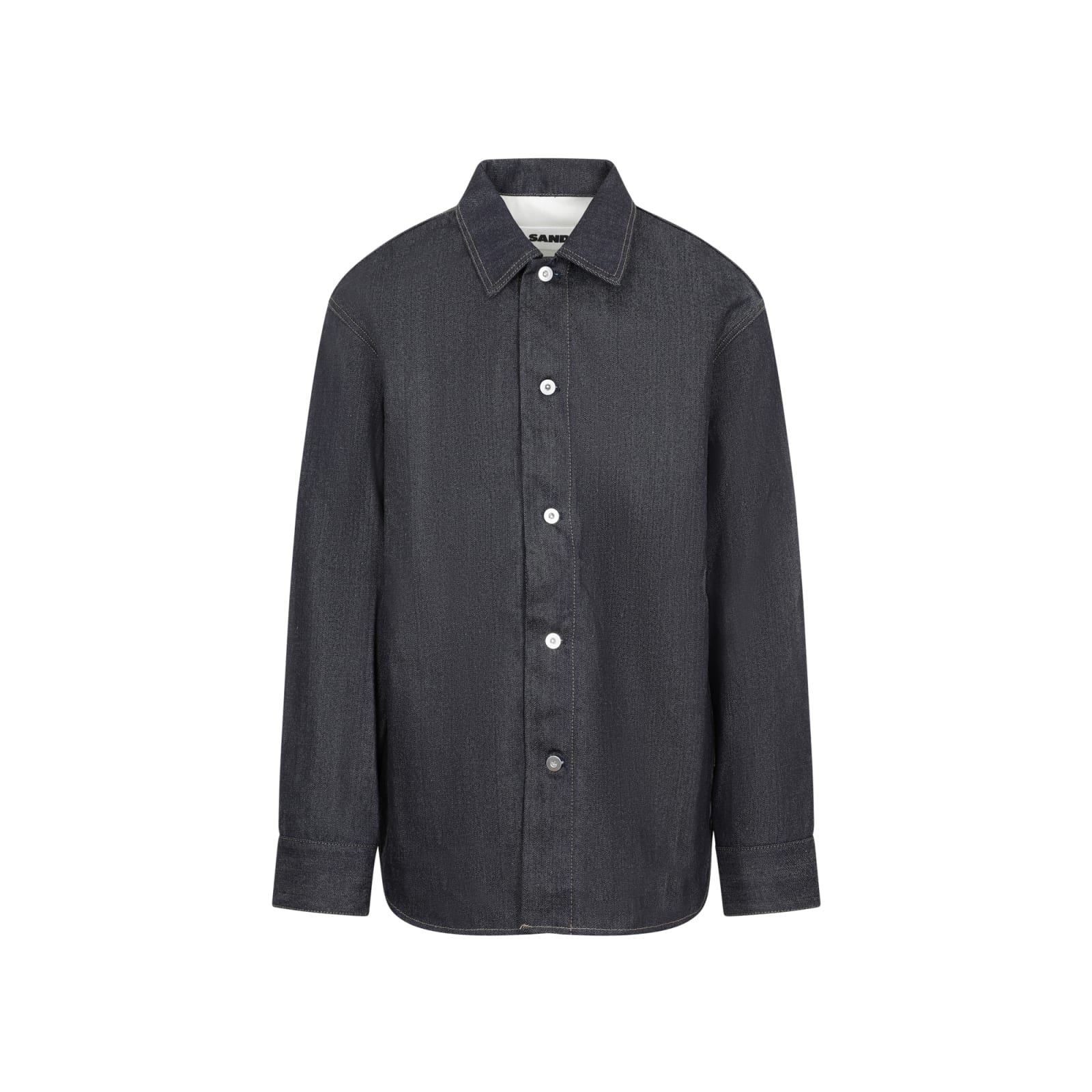 Shop Jil Sander Cotton Denim Shirt In Dark Blue