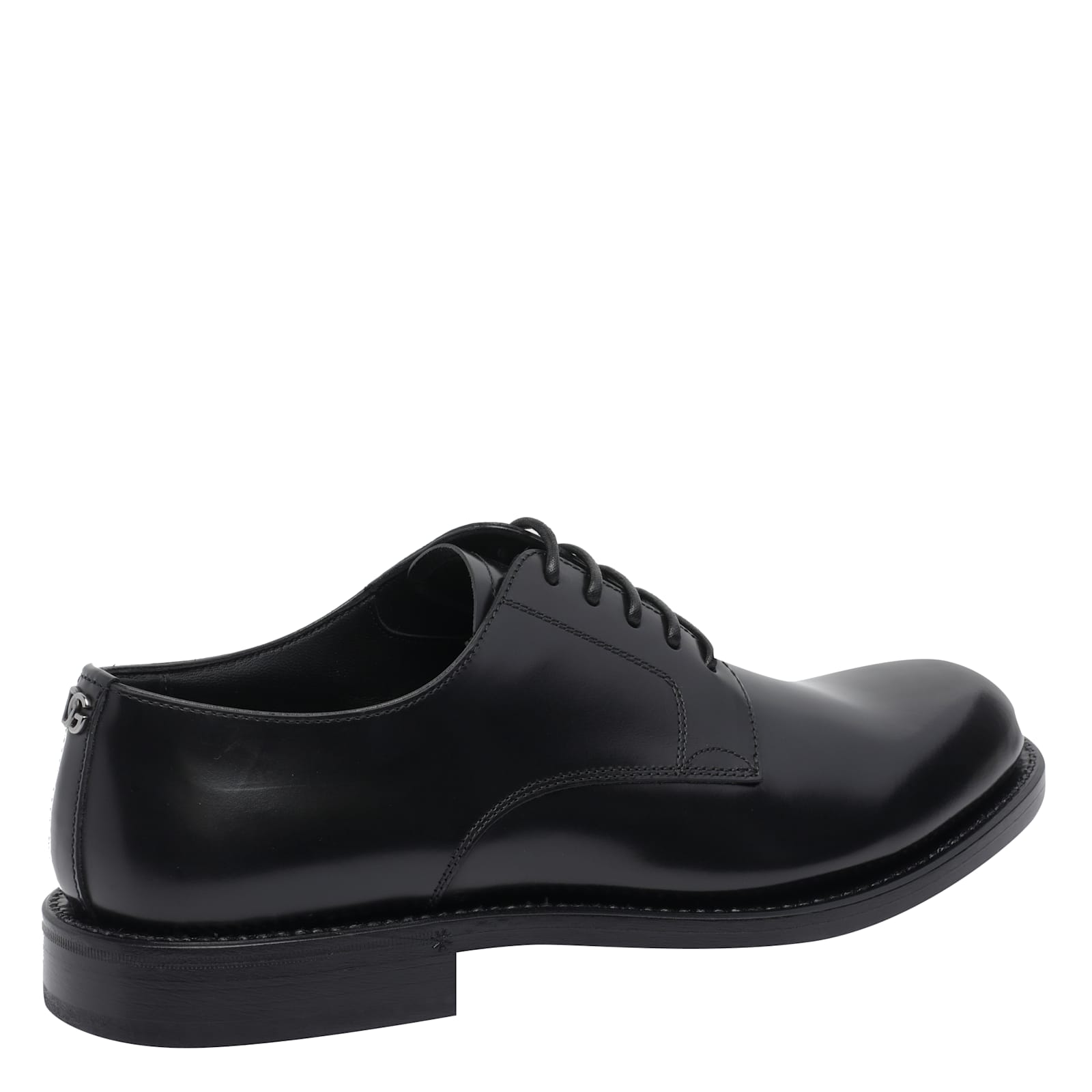 Dolce & Gabbana Lace-up Derby Shoes With A Brushed Finish In Black