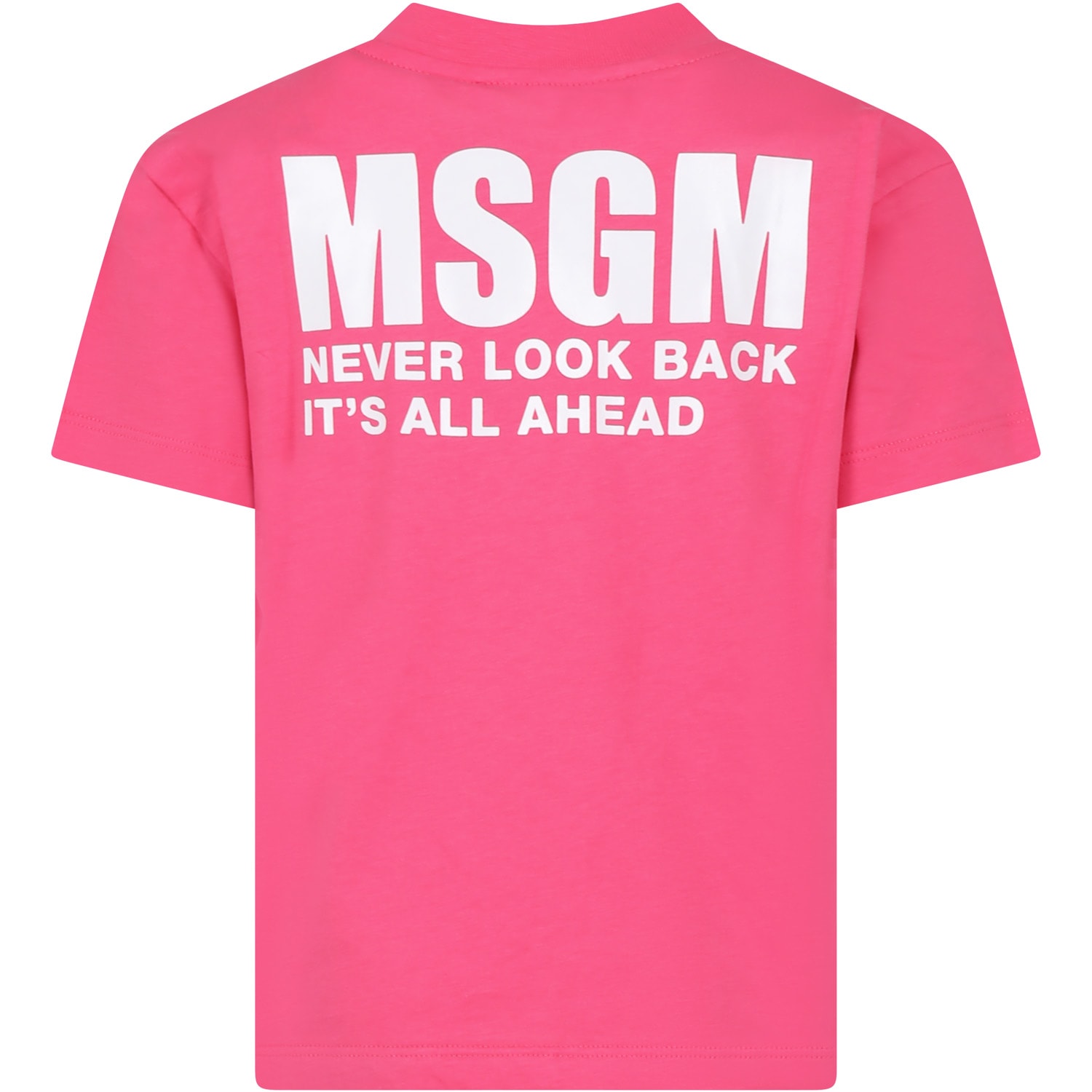 Msgm Fuchsia T-shirt For Kids With Logo