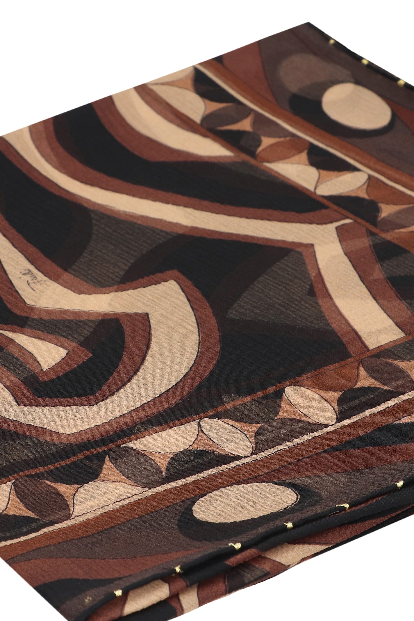 Pucci Silk Printed Scarf In Brown