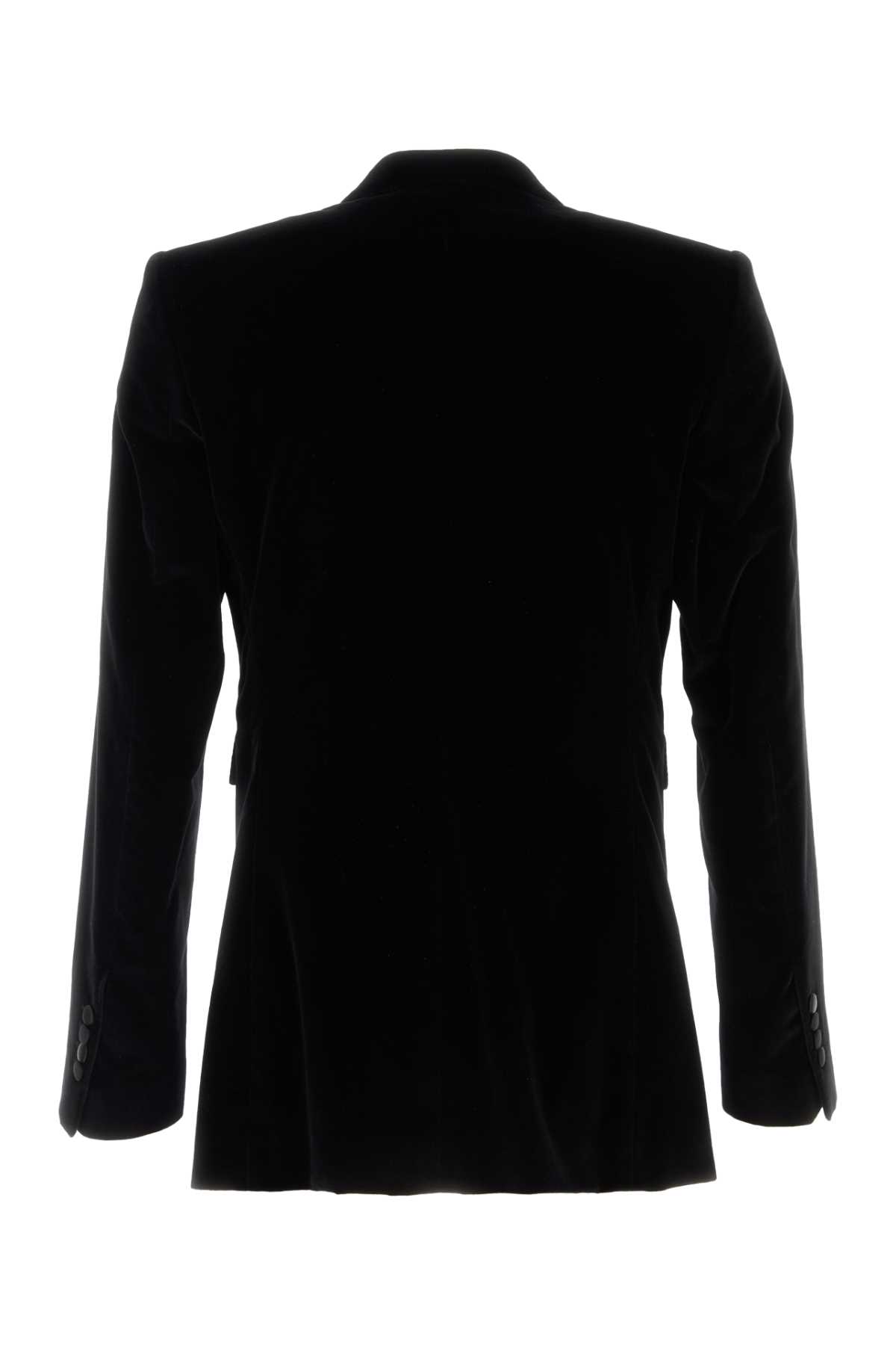 Shop Dolce & Gabbana Black Velvet Blazer In Nero