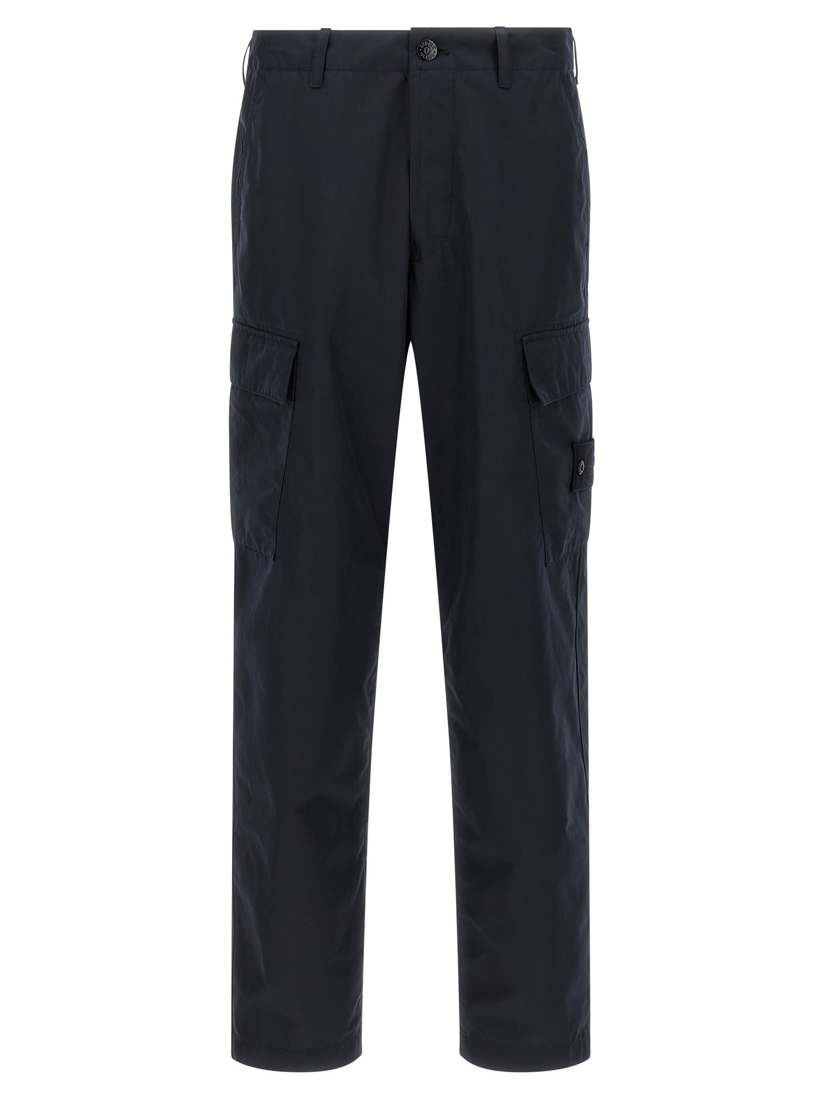Stone Island Mens Navy Blue Ghost Waterproof Cotton-canvas Trousers In Blue