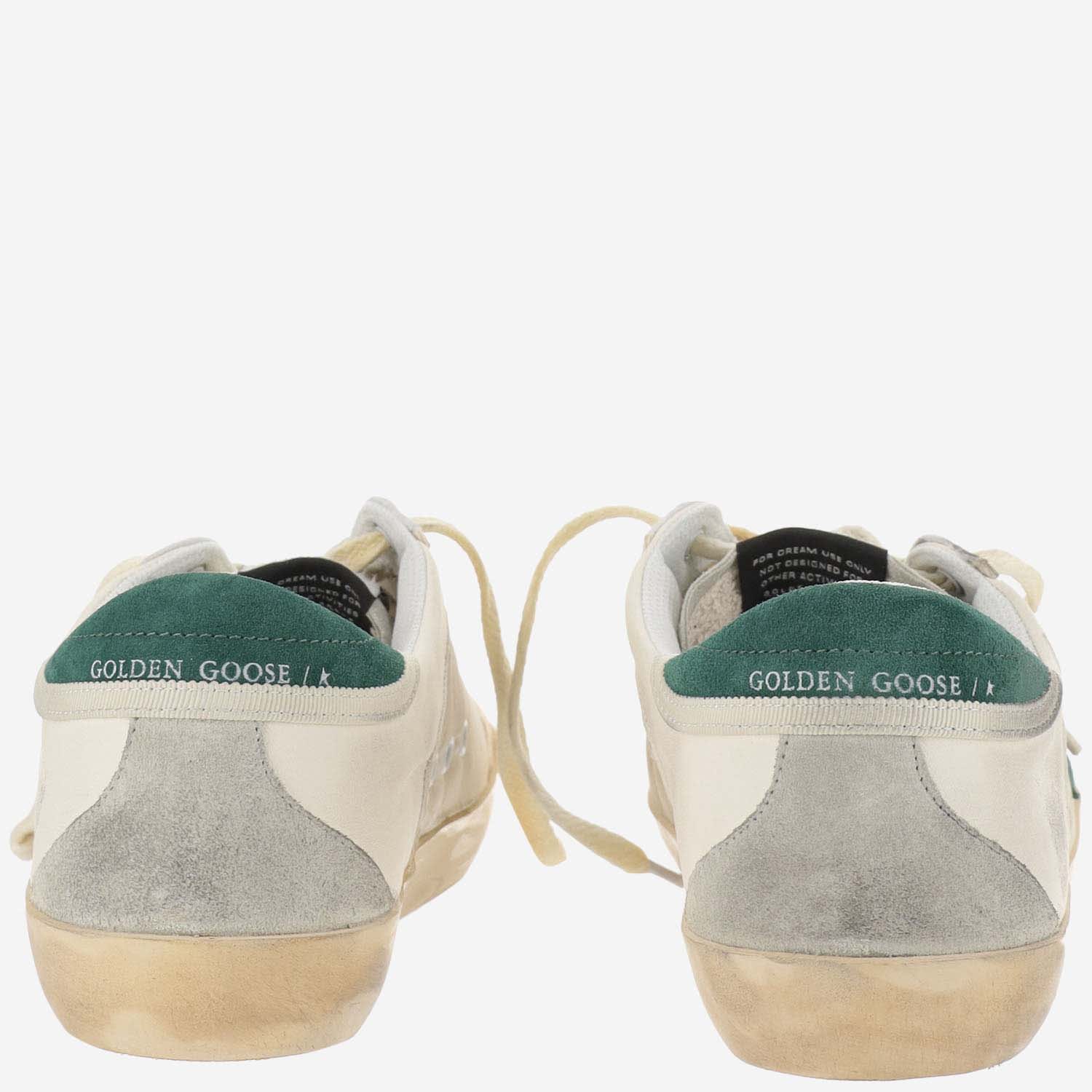 Shop Golden Goose Super Star Sneakers In White/green/ice