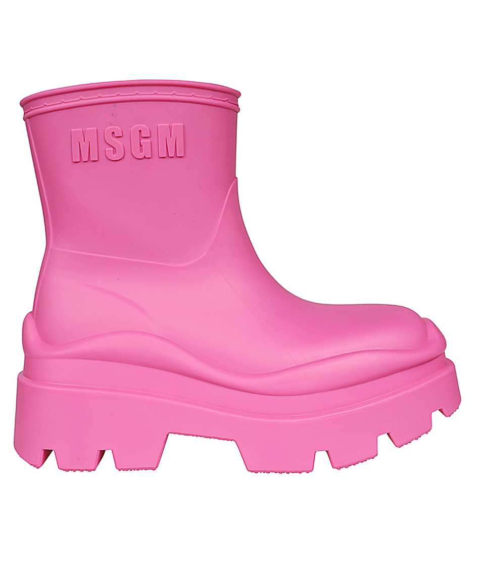 Msgm Platform Rain Boots In Multi