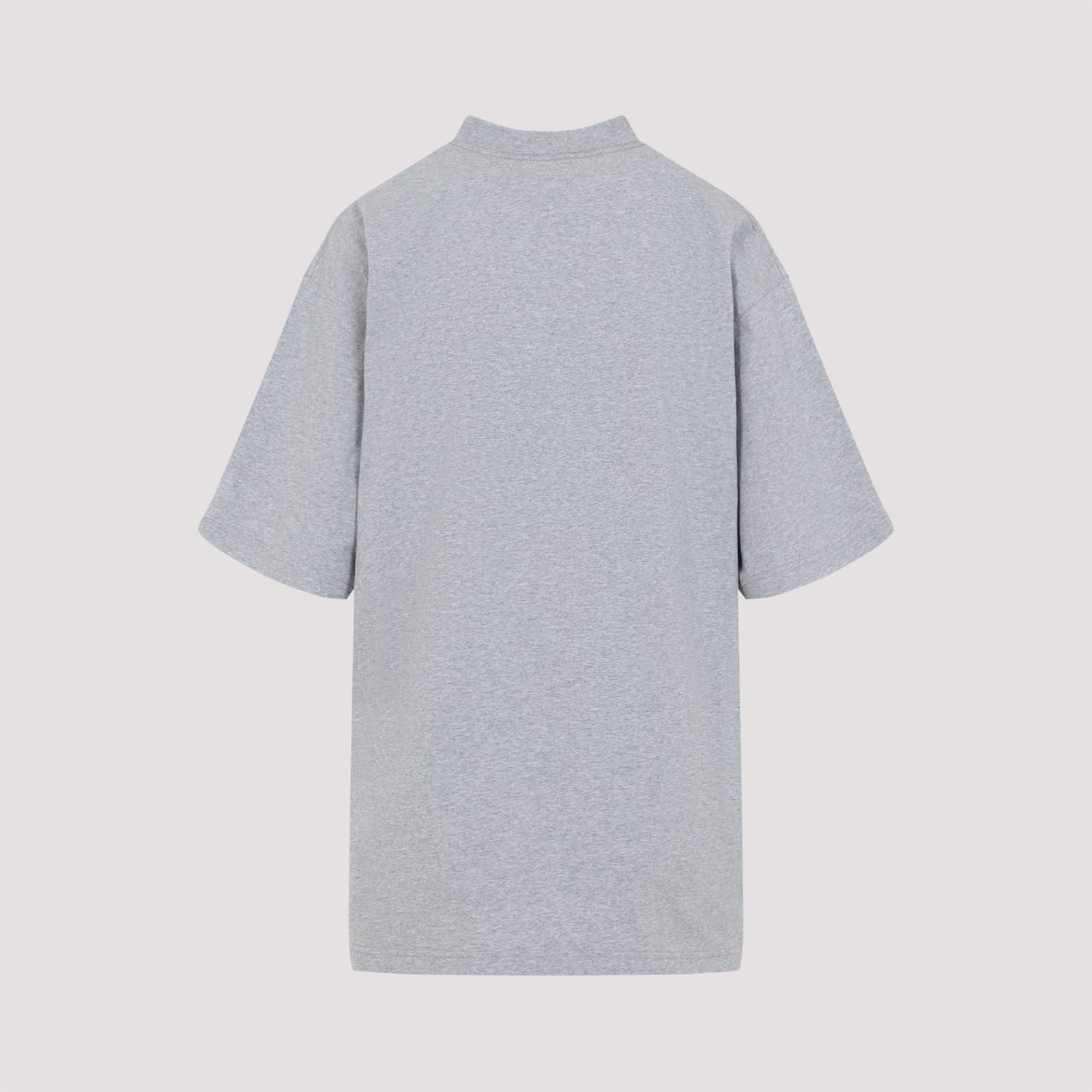 Balenciaga Grey Crewneck T-shirt With Maxi Logo Print On The Front In Cotton Woman In Heather Grey