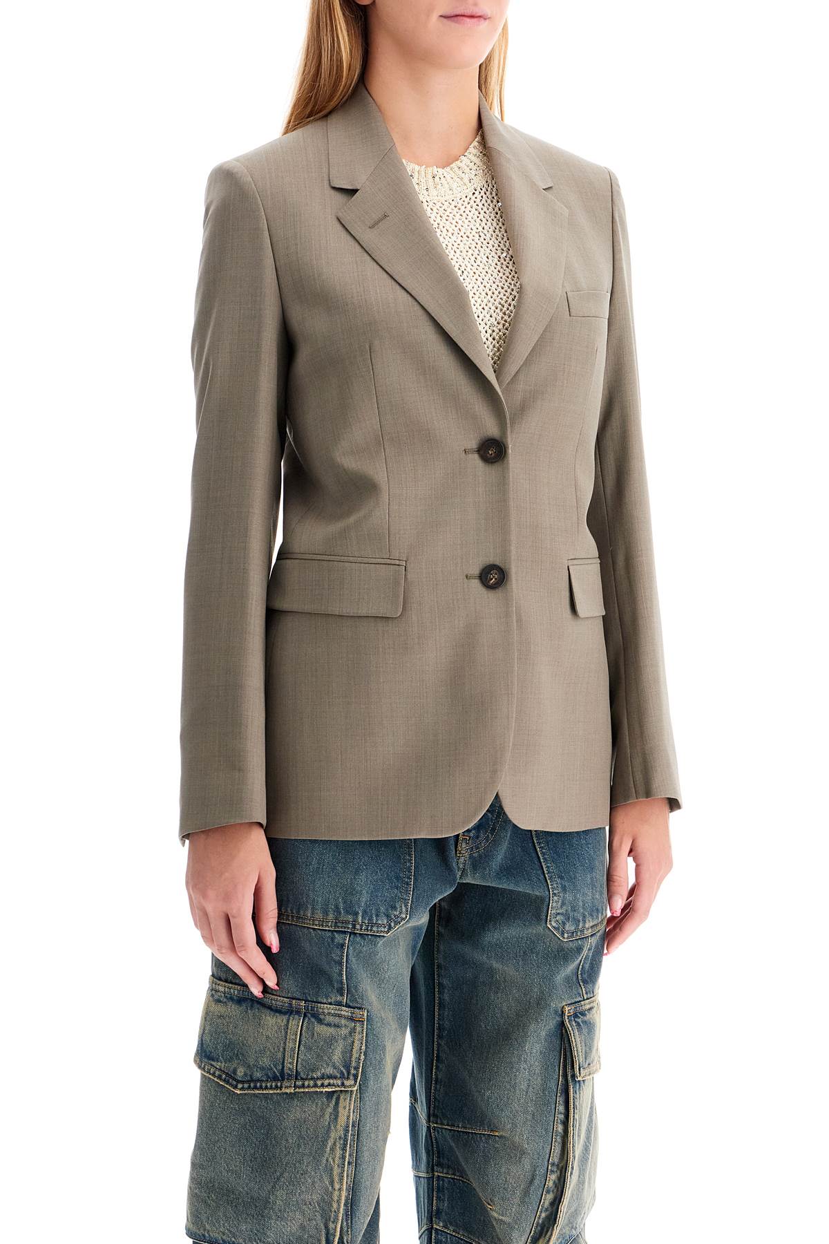 Shop Golden Goose Tailored Wool Fresco Jacket For In Fallen Rock (grey)