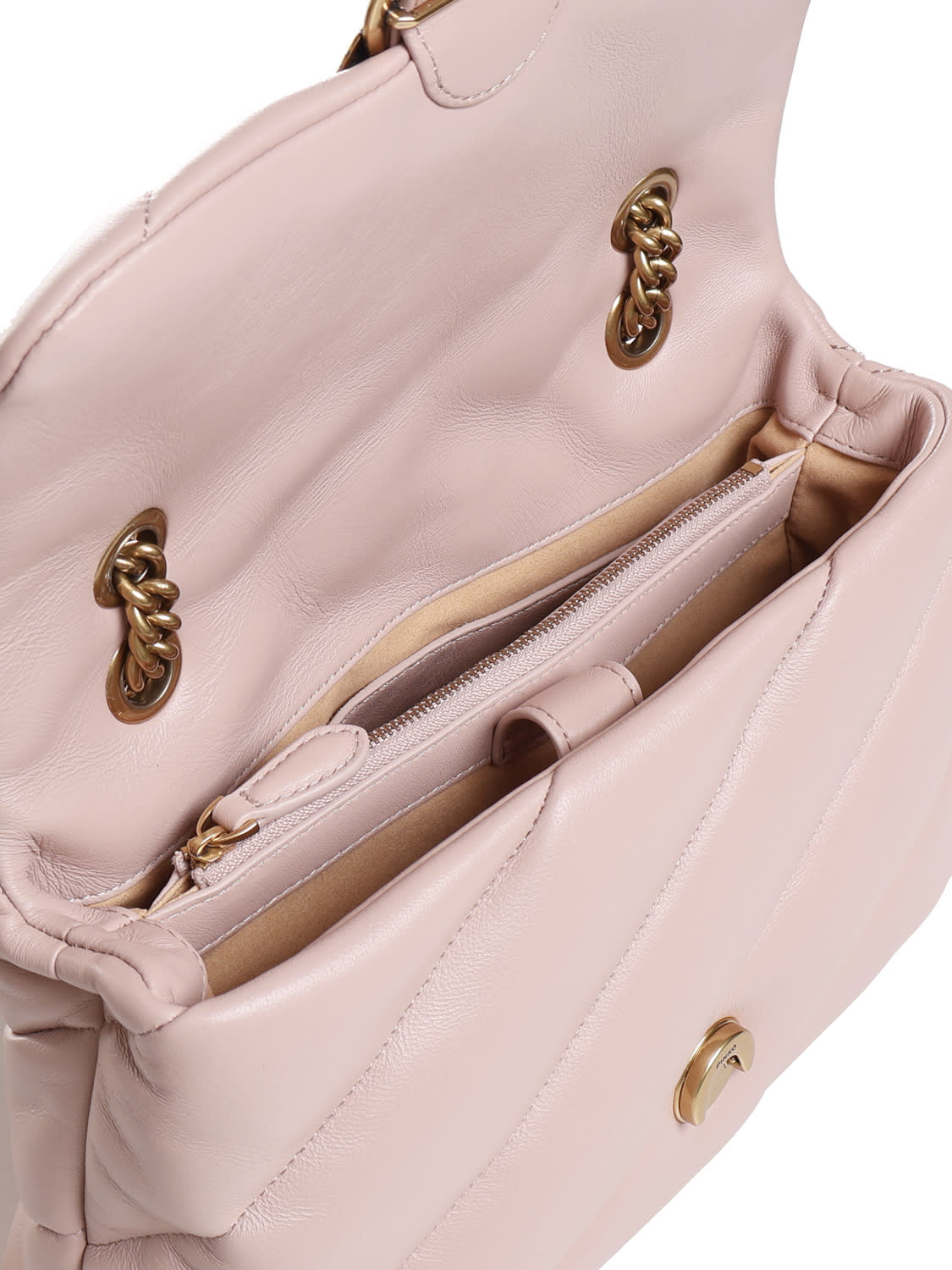 Shop Pinko Classic Love Puff Bag In Pink