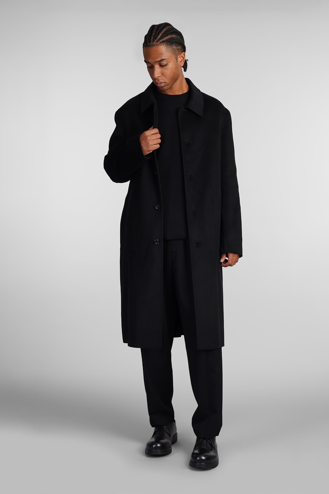 Shop Attachment Coat In Black Wool