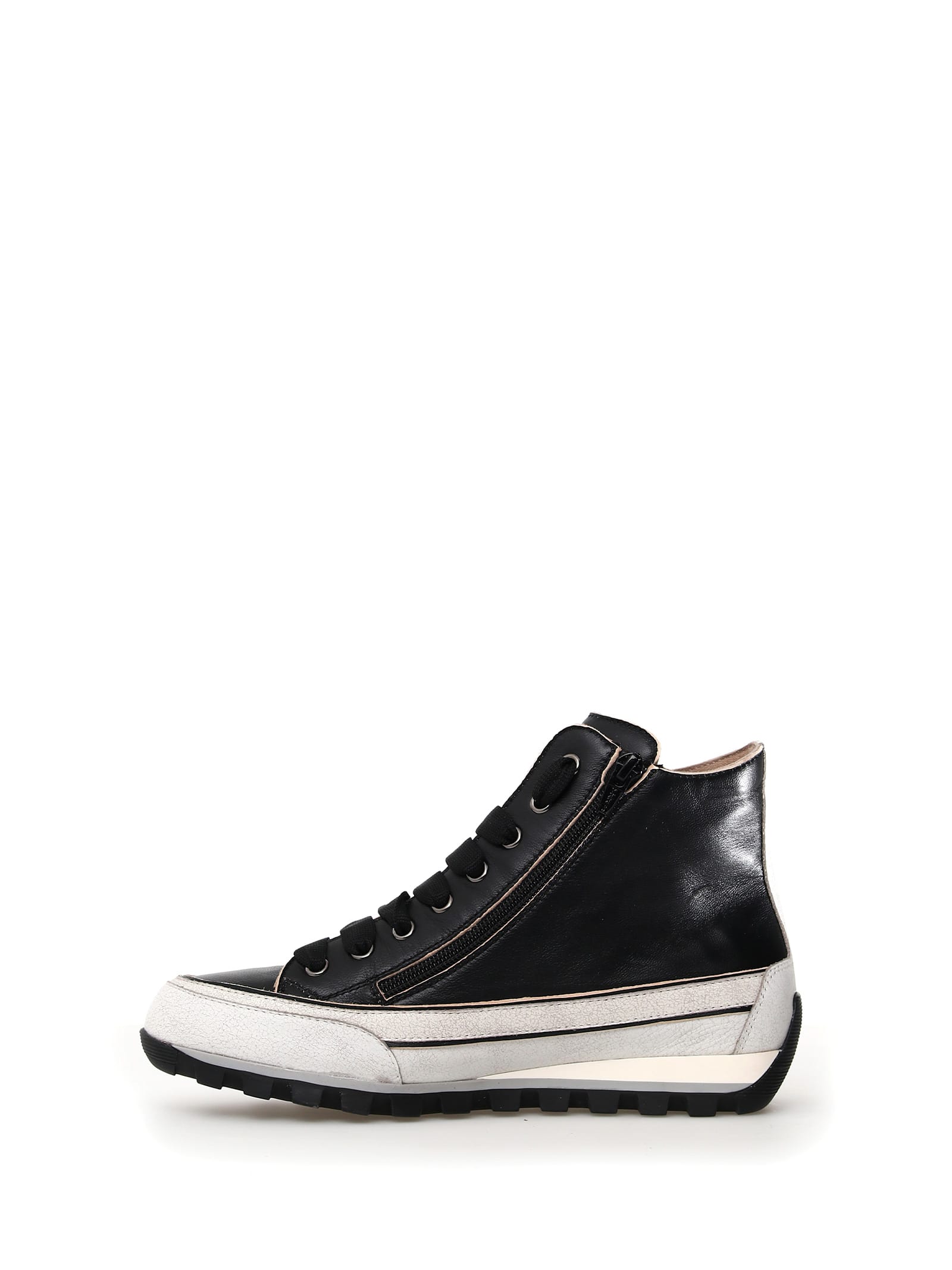 Shop Candice Cooper Black Nappa Leather High-top Sneaker In Nero