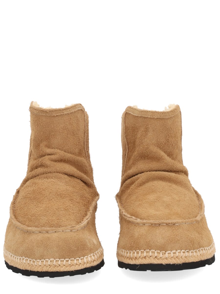 Diesel Suede Boots With Rubber Sole And Stitching In Multi