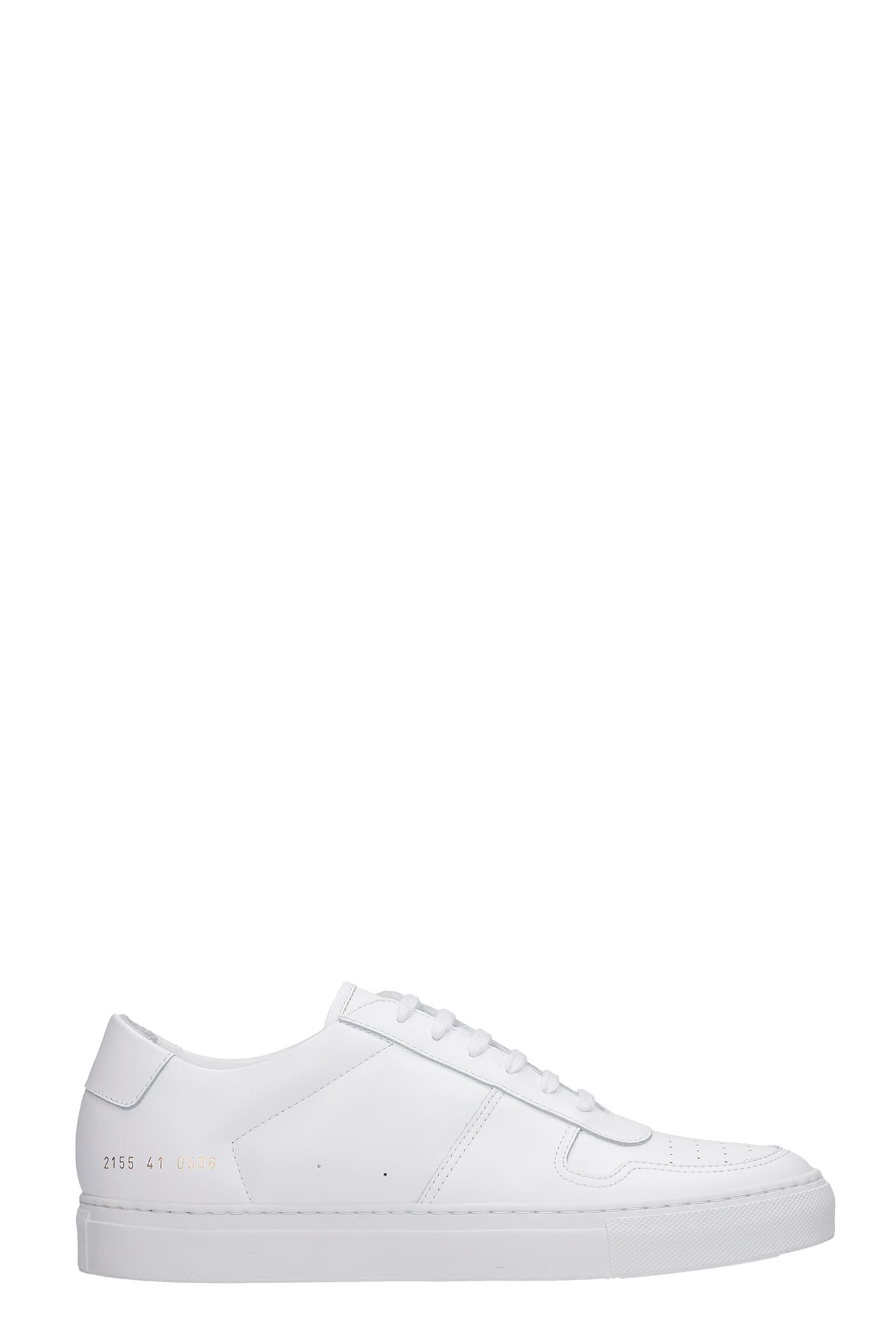 COMMON PROJECTS B-BALL SNEAKERS IN WHITE LEATHER,21550506
