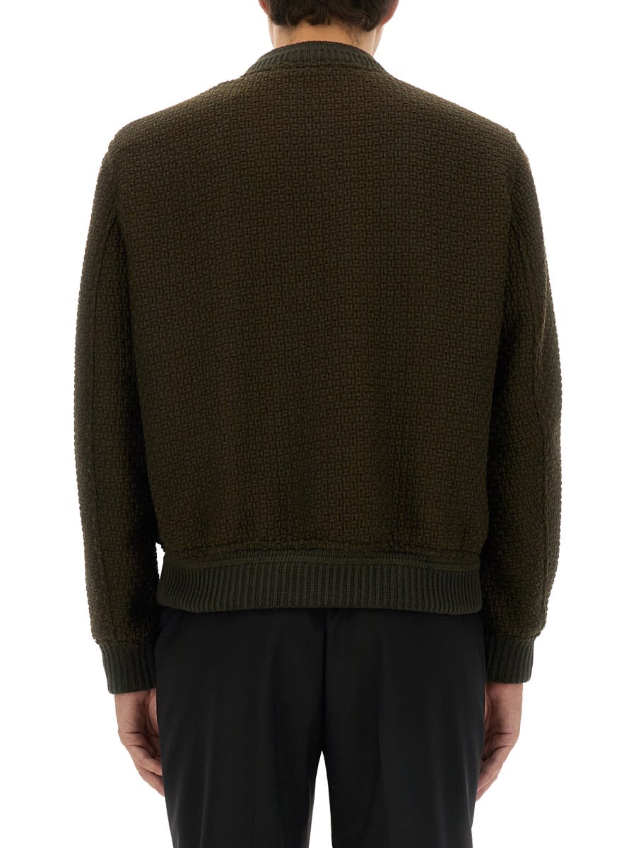 Shop Etro Wool Bomber. In Green