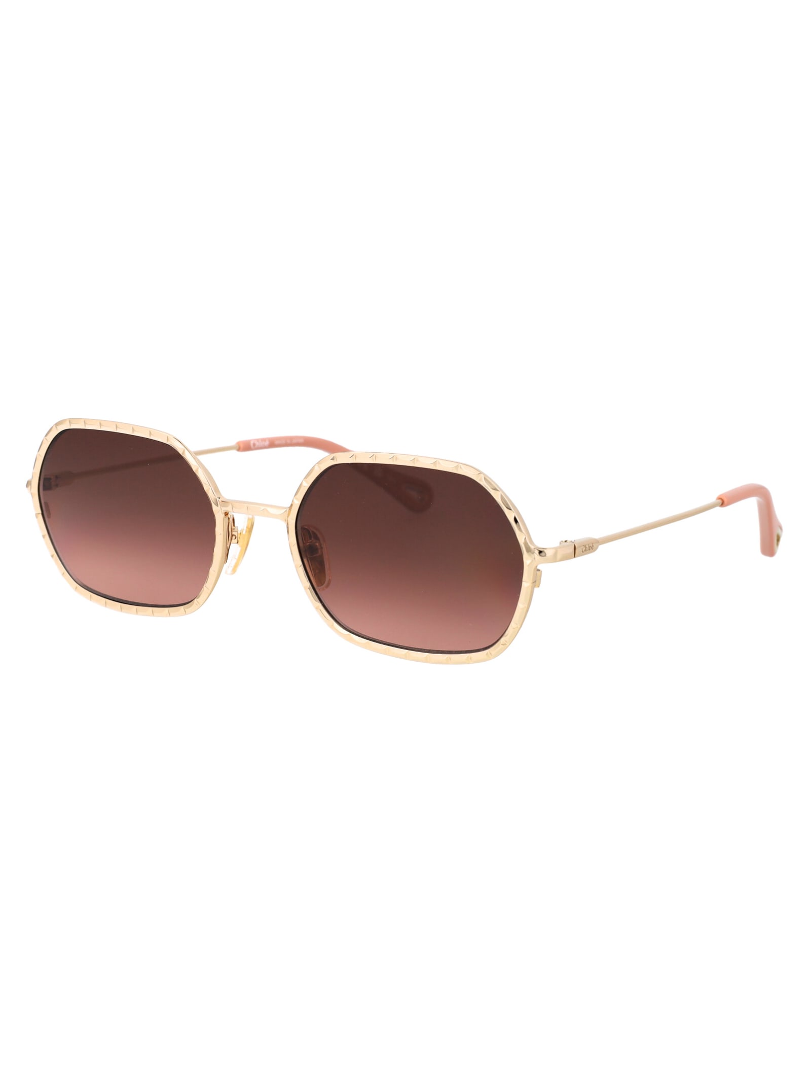 Shop Chloé Ch0231s Sunglasses In 002 Gold Gold Copper