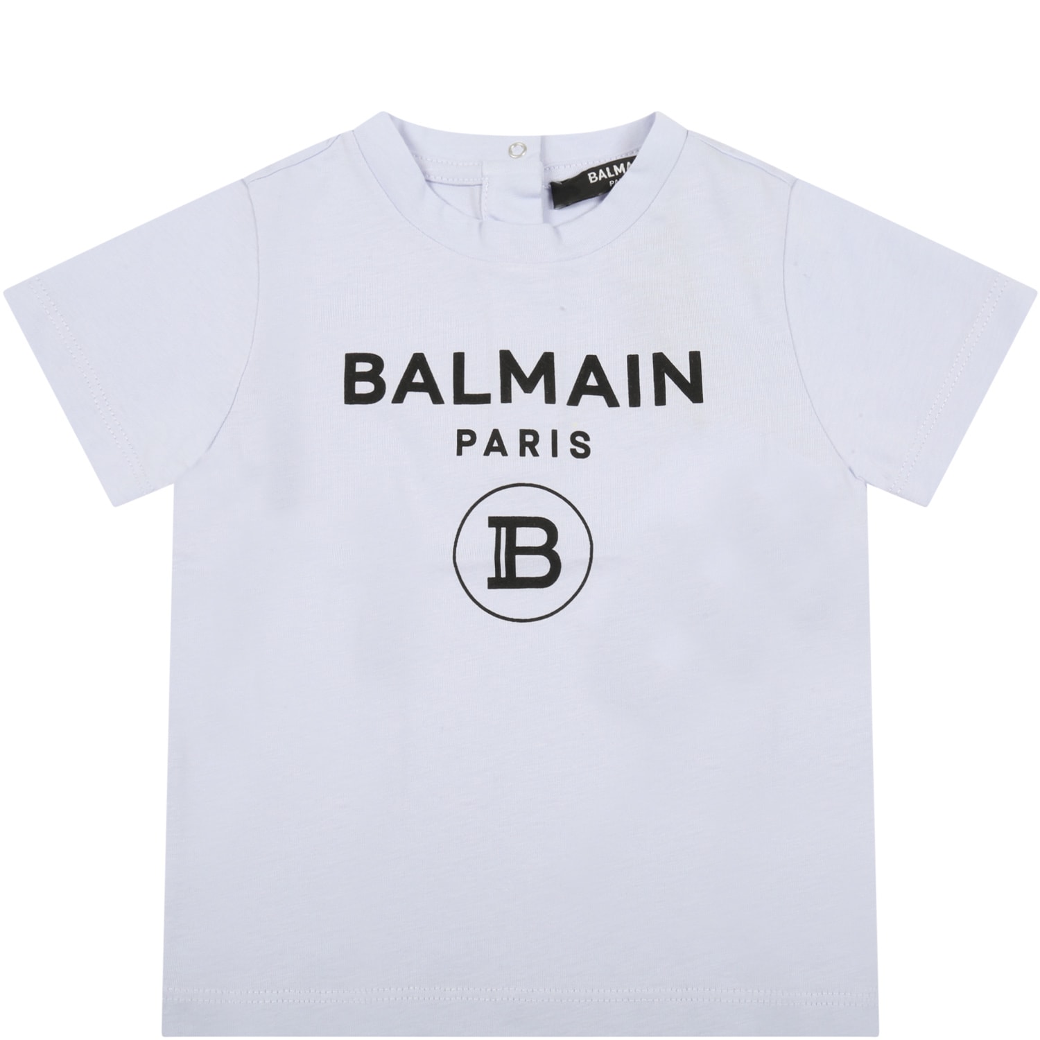 Balmain Light Blue T-shirt For Baby Boy With Logos