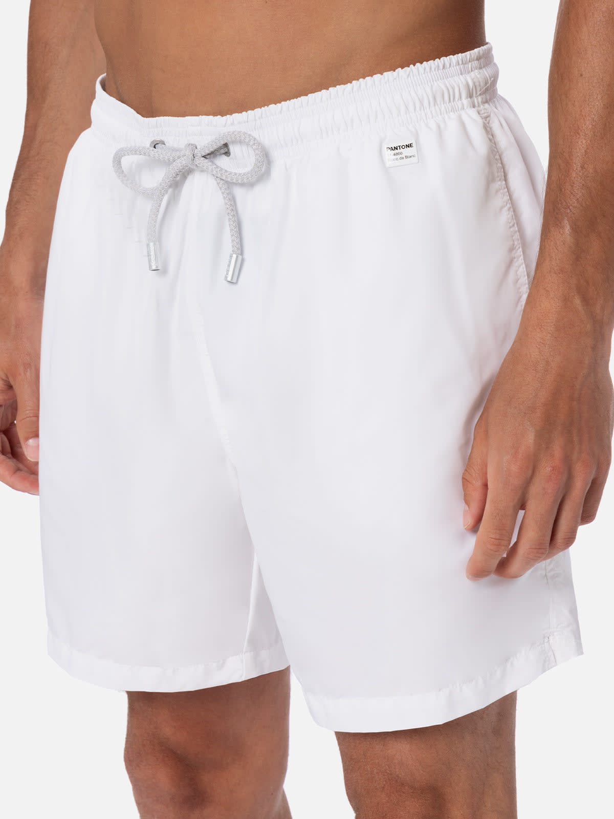 Mc2 Saint Barth Man Lightweight Fabric White Swim-shorts Lighting Pantone Pantone Special Edition In White