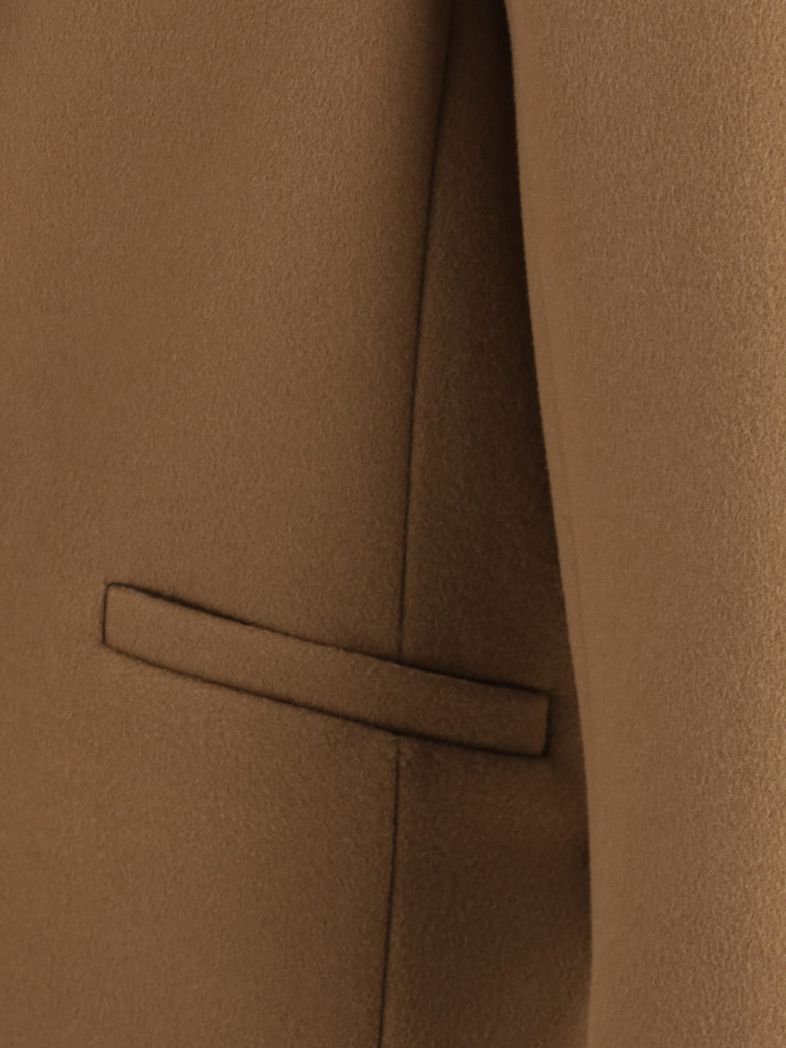 Saint Laurent Wool Coat With Wide Lapels And Back Vent In Azelan