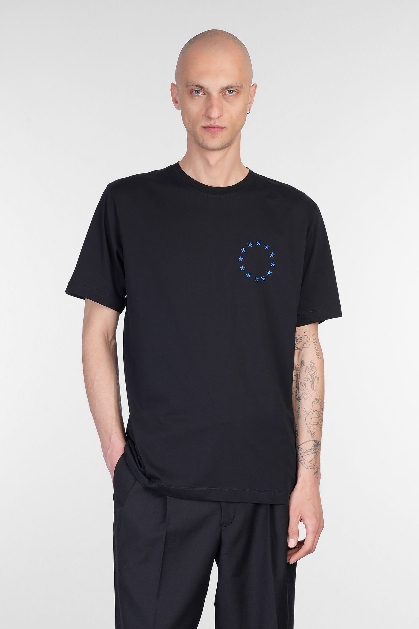 T-shirt In Black Cotton